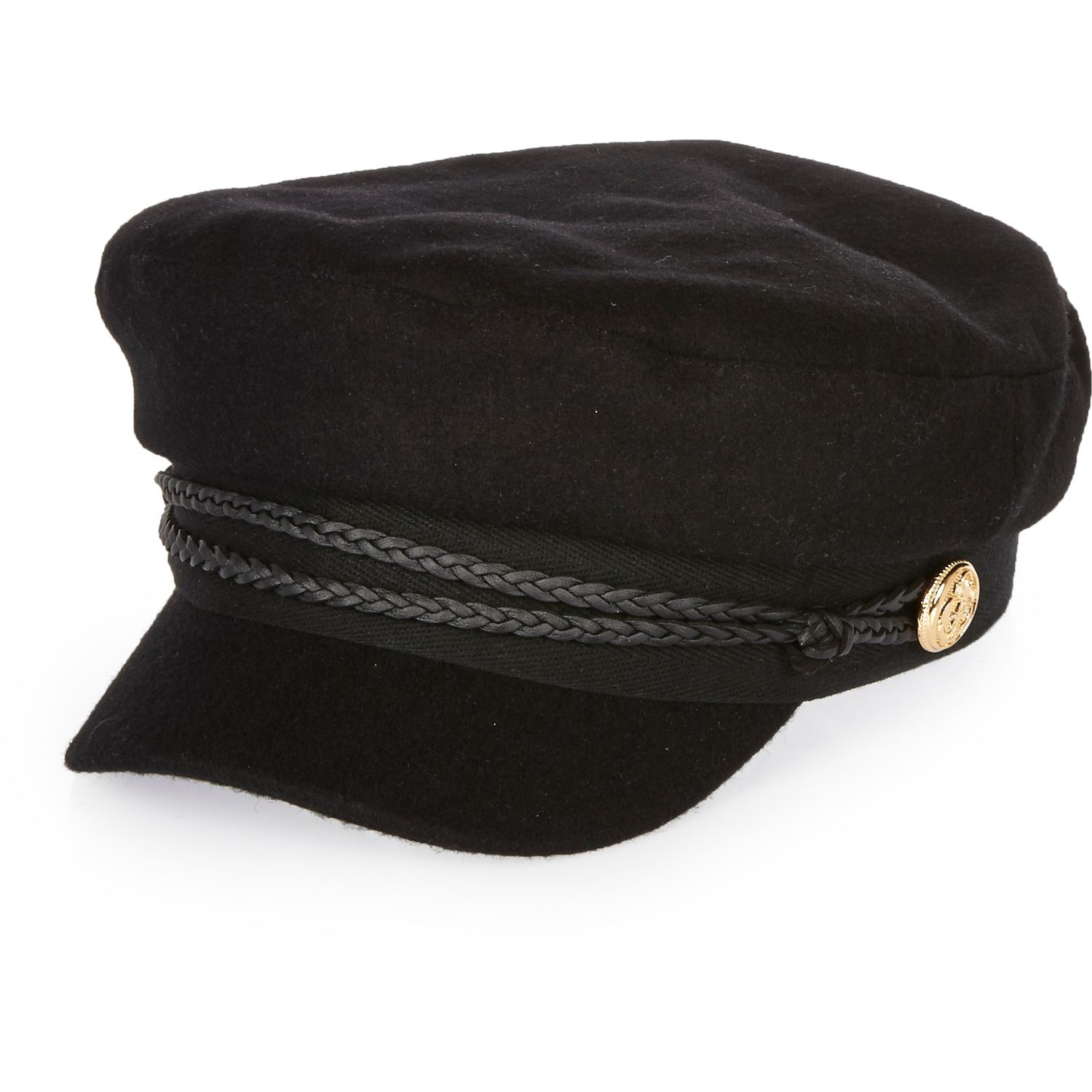 River Island Black Wool Captain's Cap Lyst