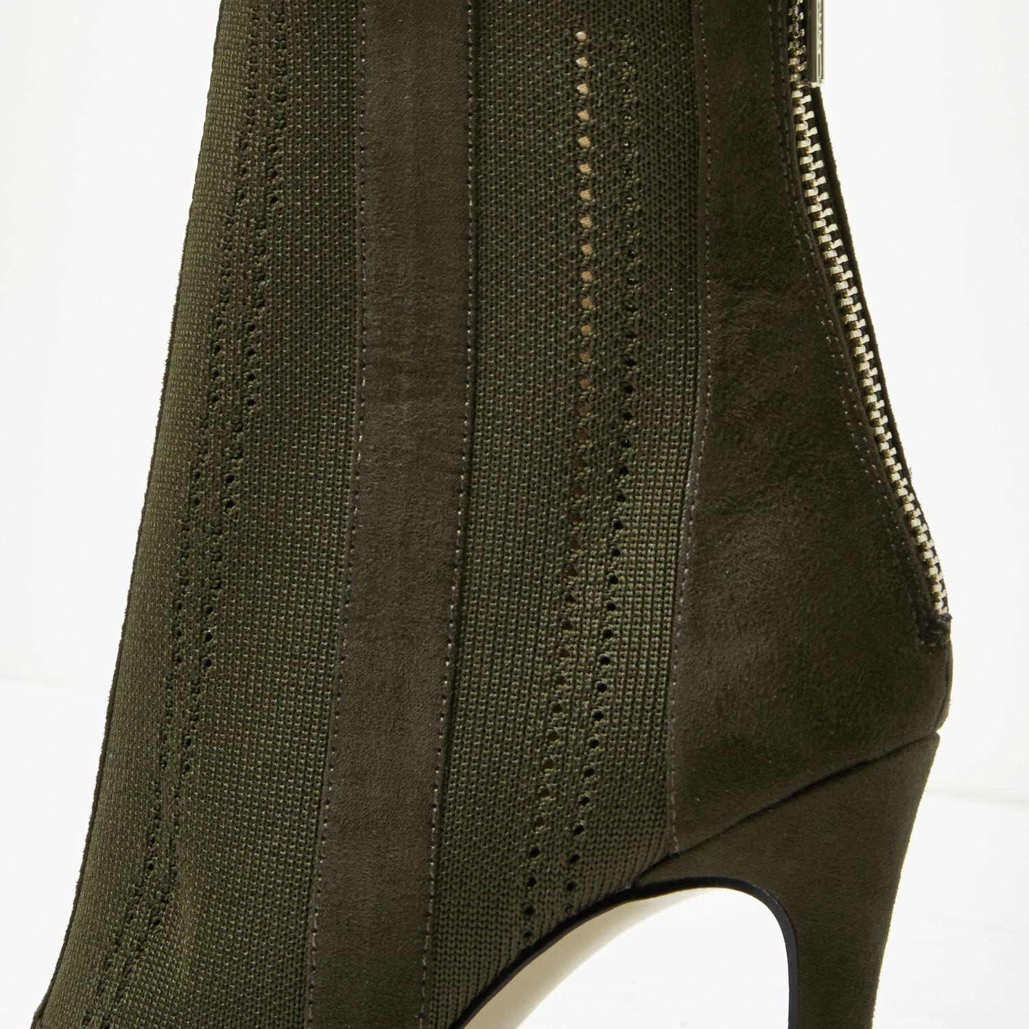 Khaki peep toe boots sale