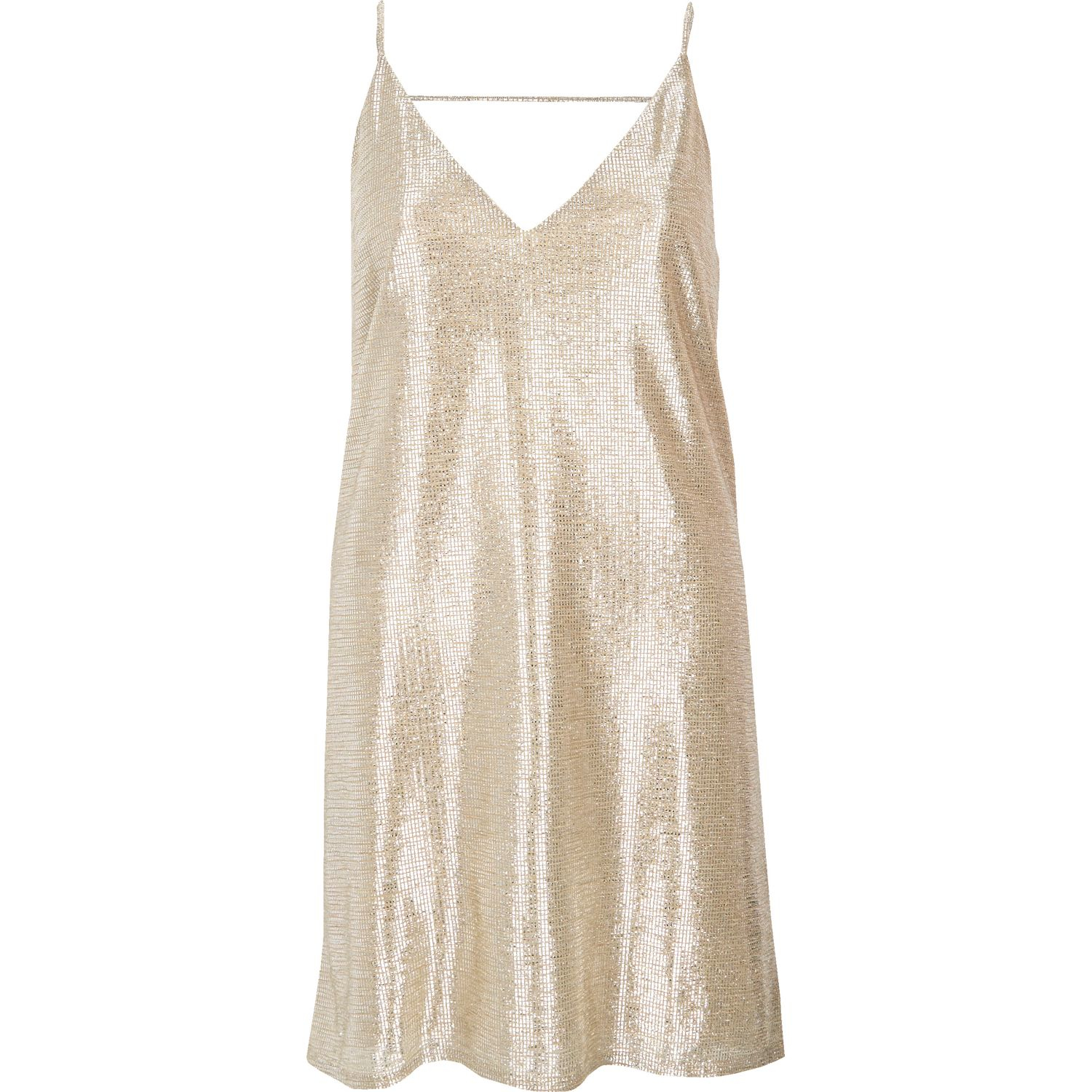 River Island Synthetic Gold Slip Dress ...