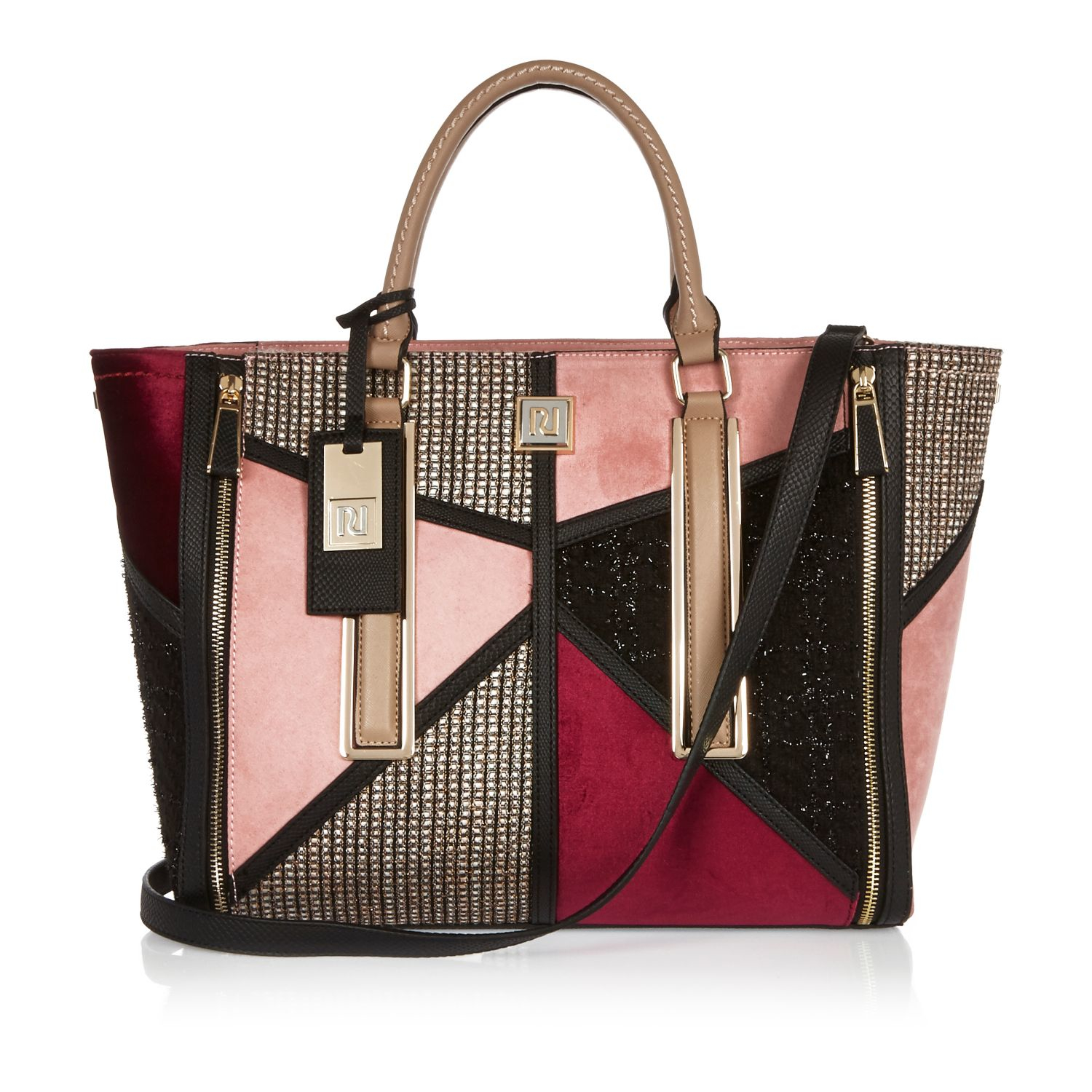 Lyst River Island Pink Patchwork Winged Tote Bag In Gallery