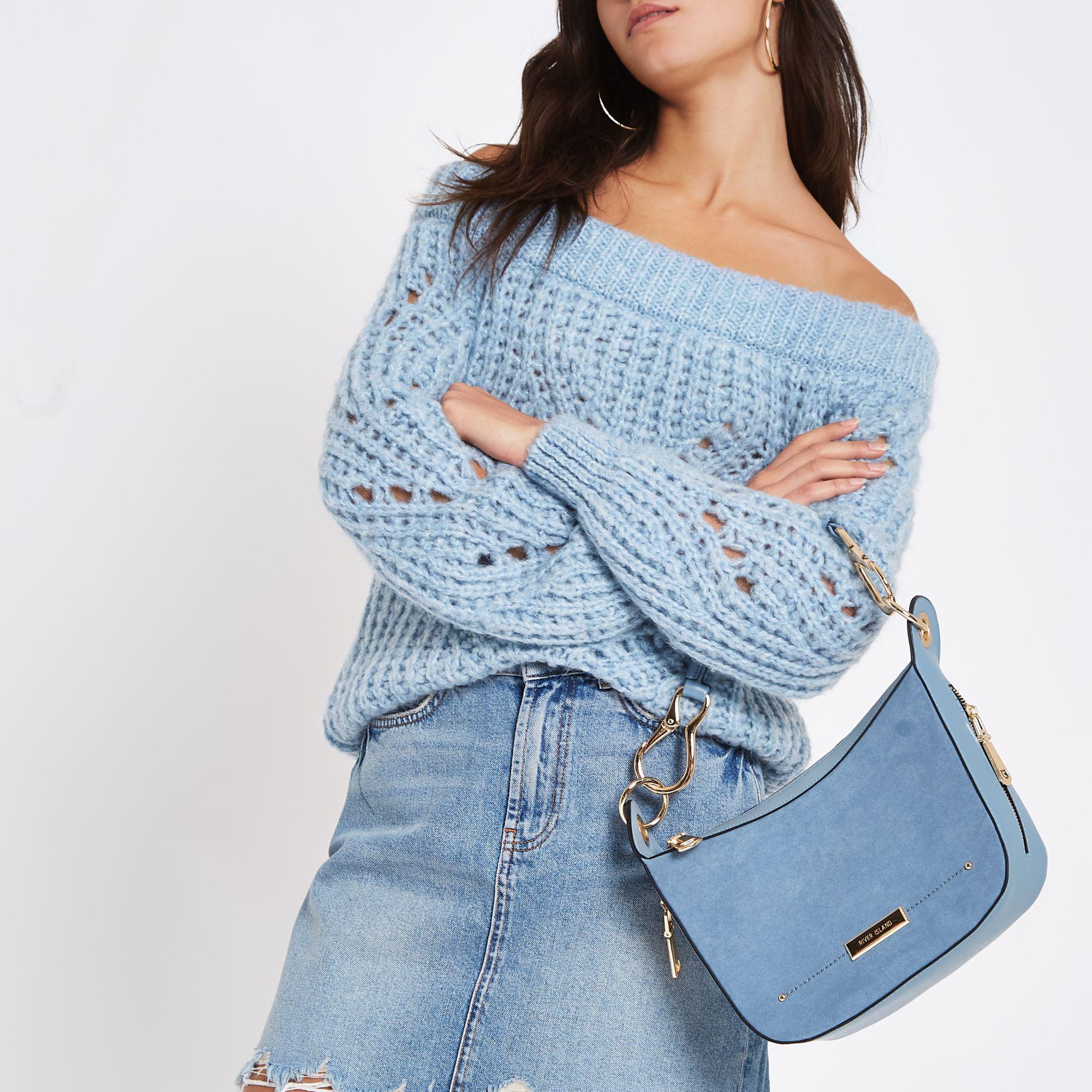 River Island Light Scoop Cross Body Bag in Blue Lyst