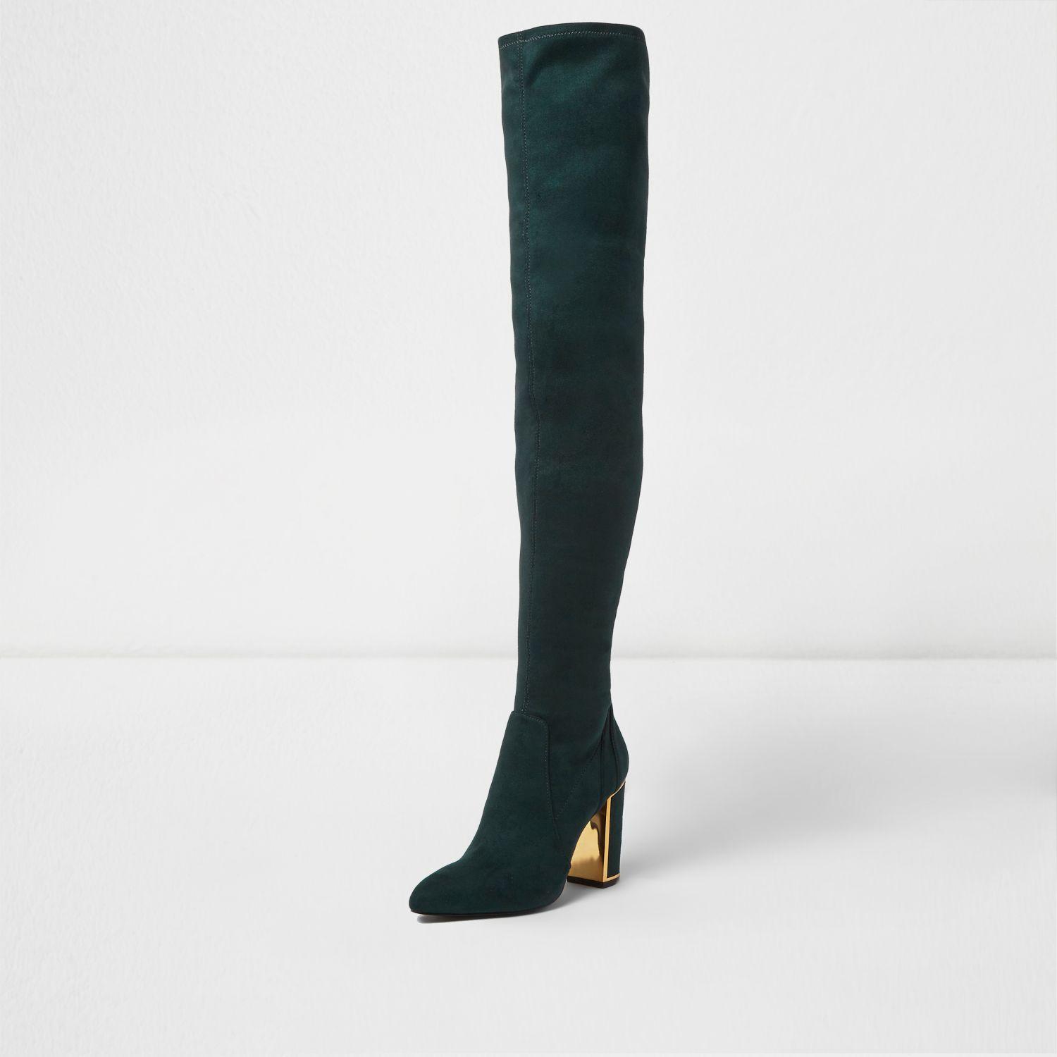 square toe suede boots