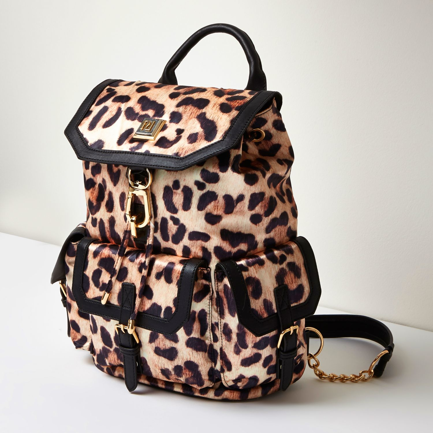 leopard print backpack river island