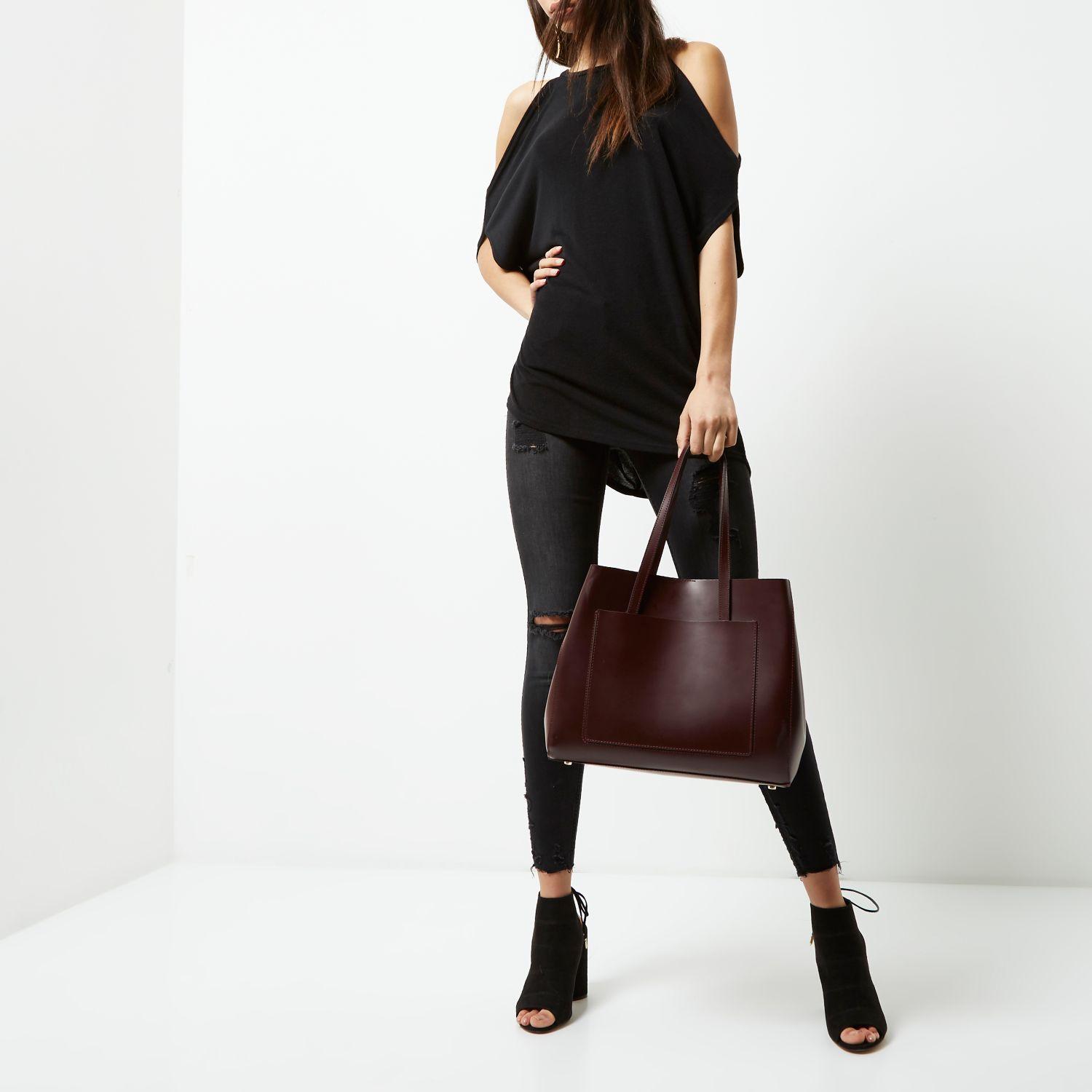 river island burgundy bolsa