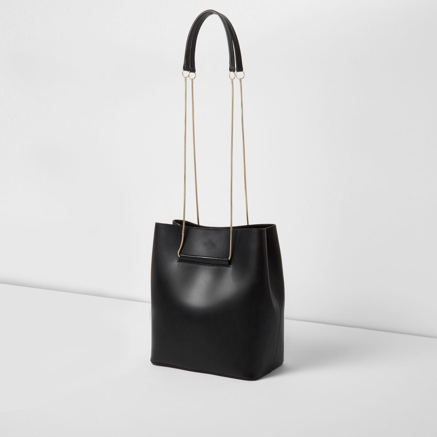 chain handle bucket bag