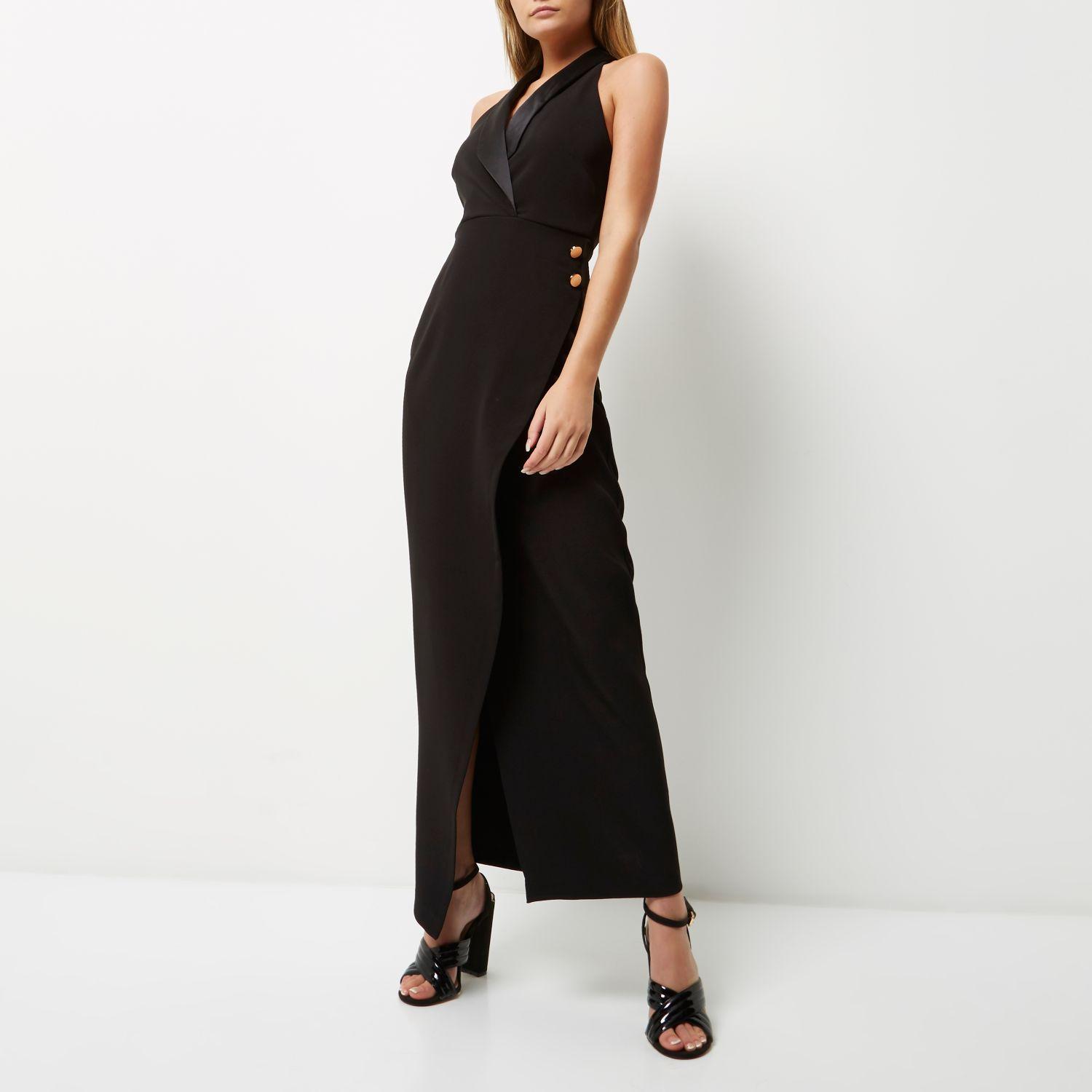maxi tuxedo dress