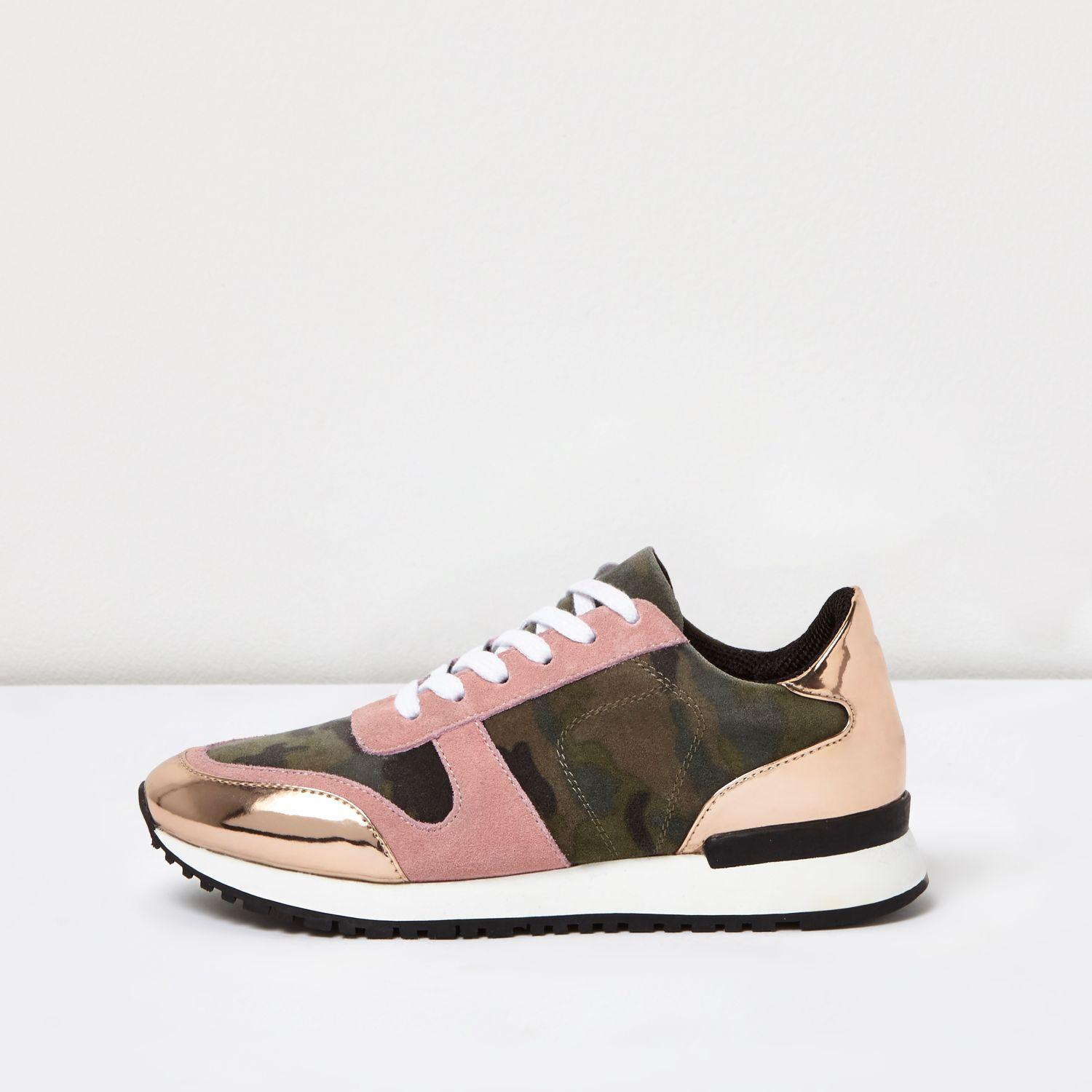 River Island Suede Pink Camo Patent 