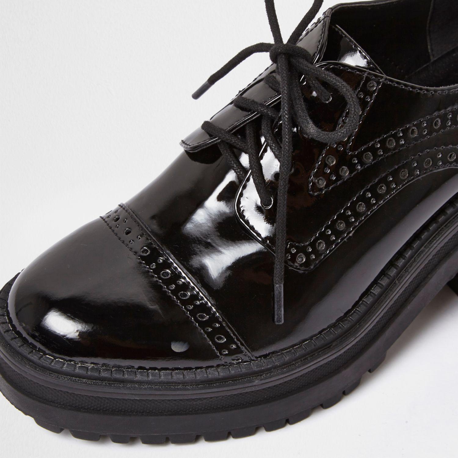 patent black brogues