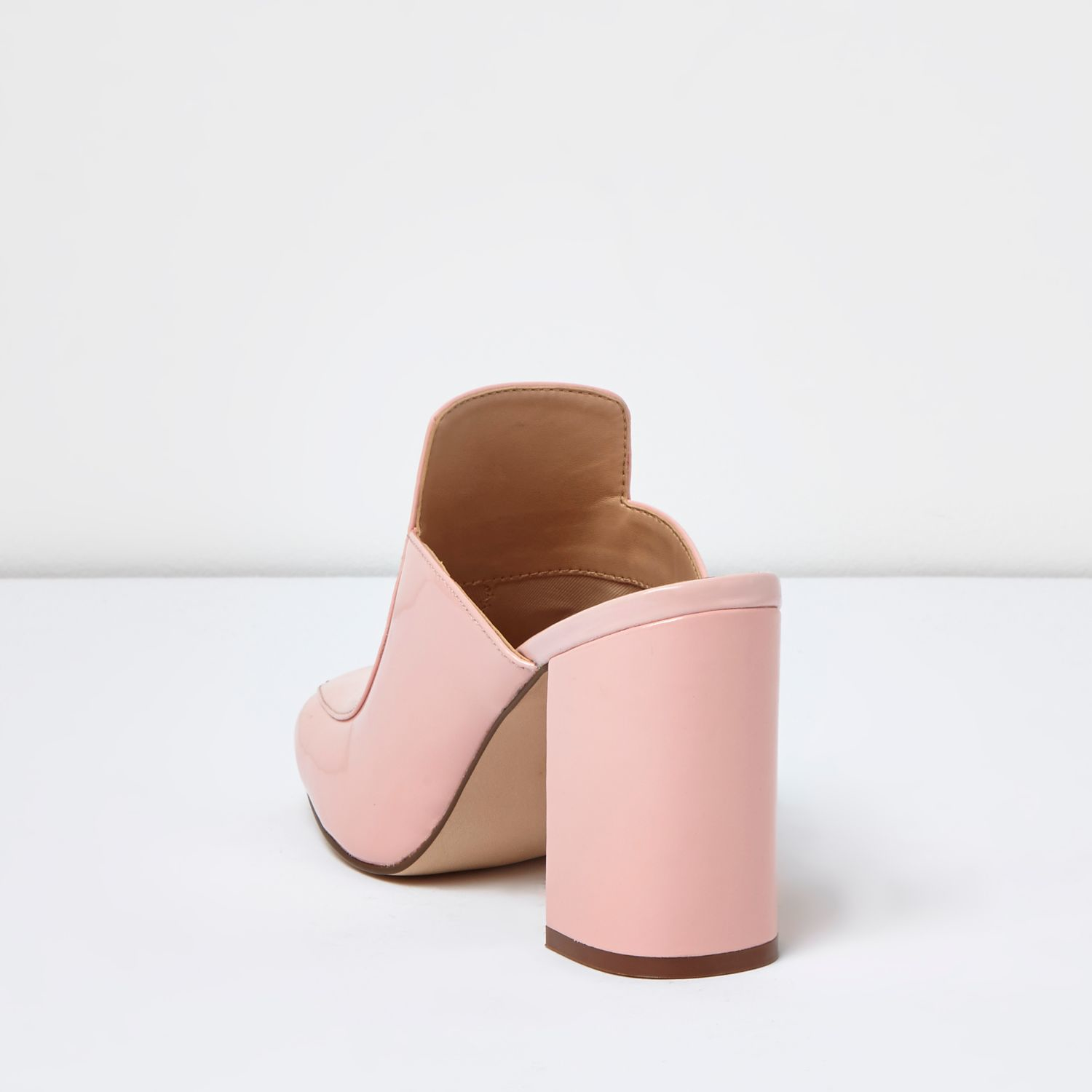 closed toe block heel mules