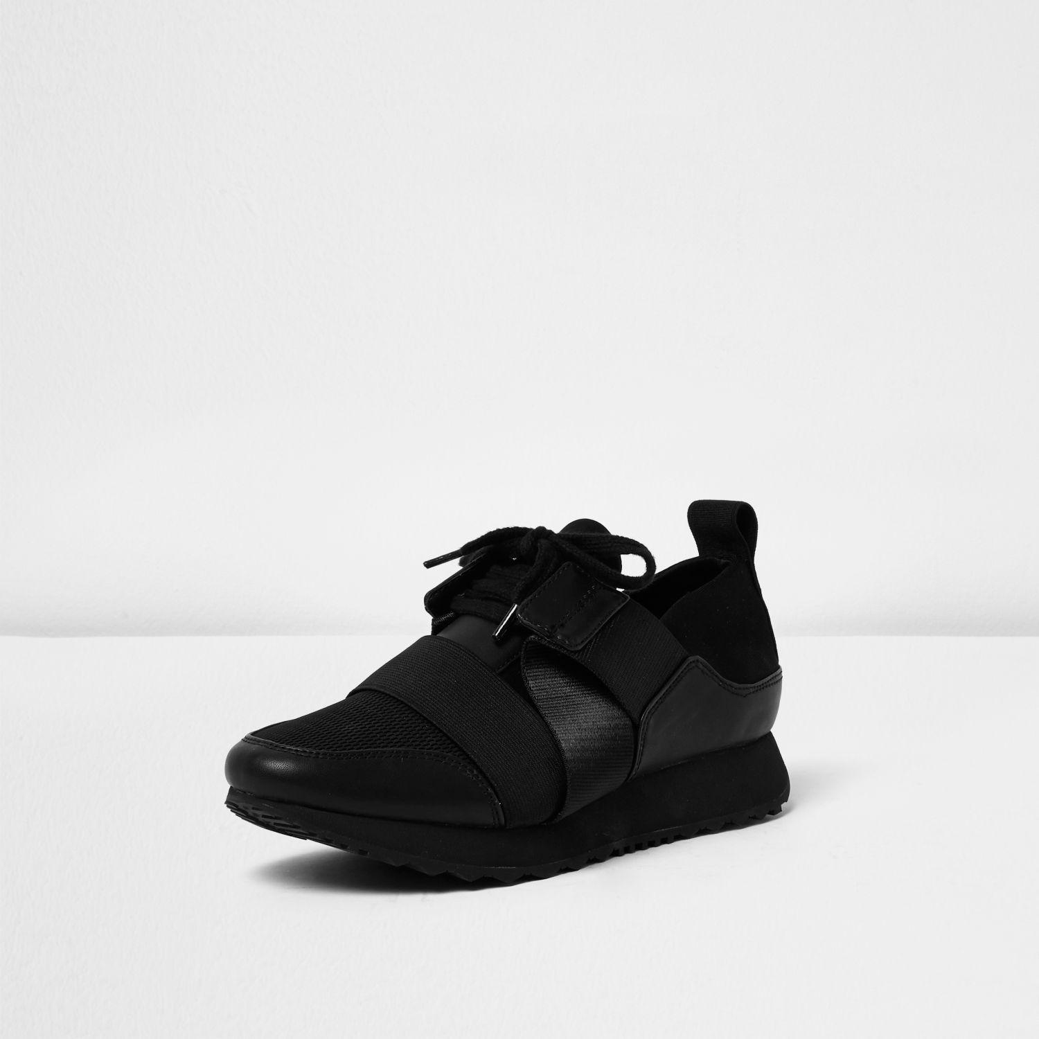 womens black trainers river island