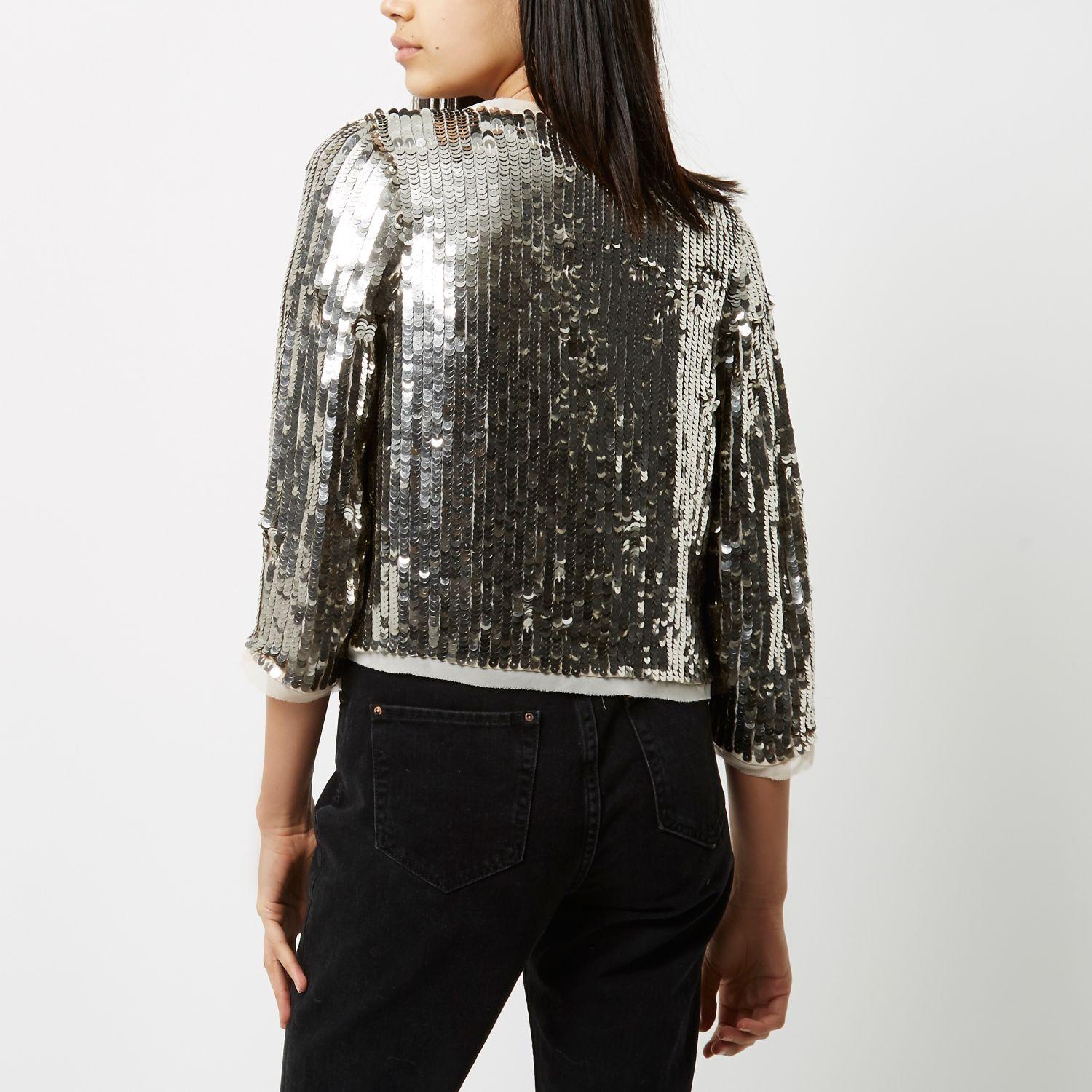 silver sequin bolero