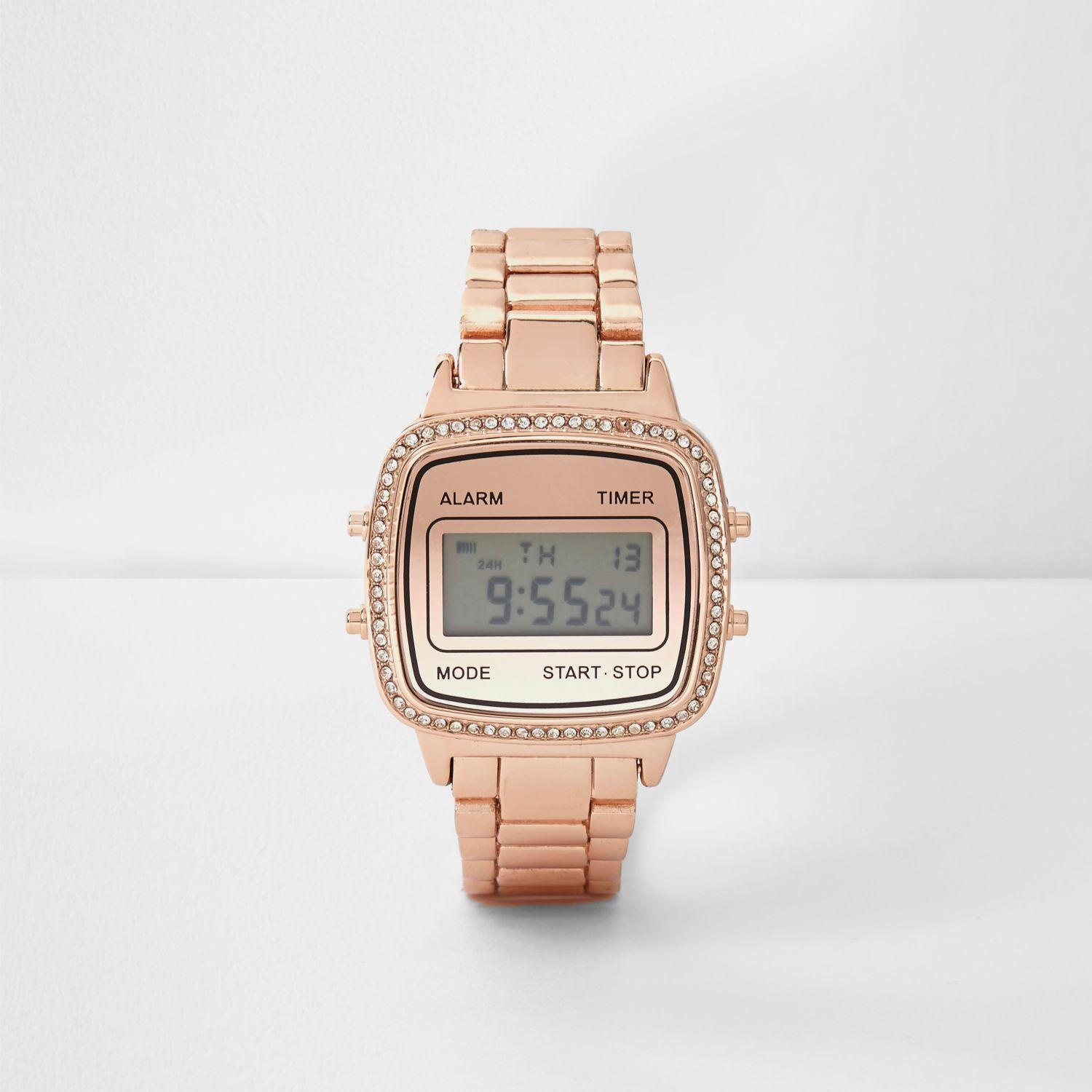 gold digital watch women's