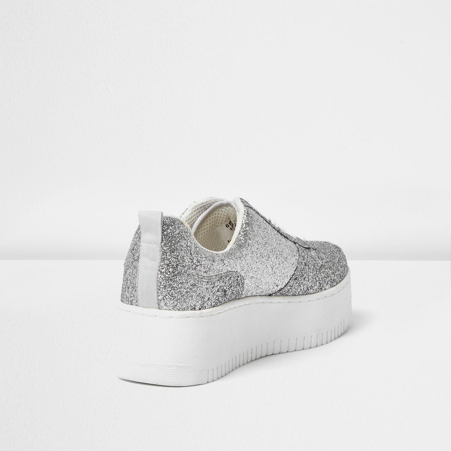 sparkly platform trainers