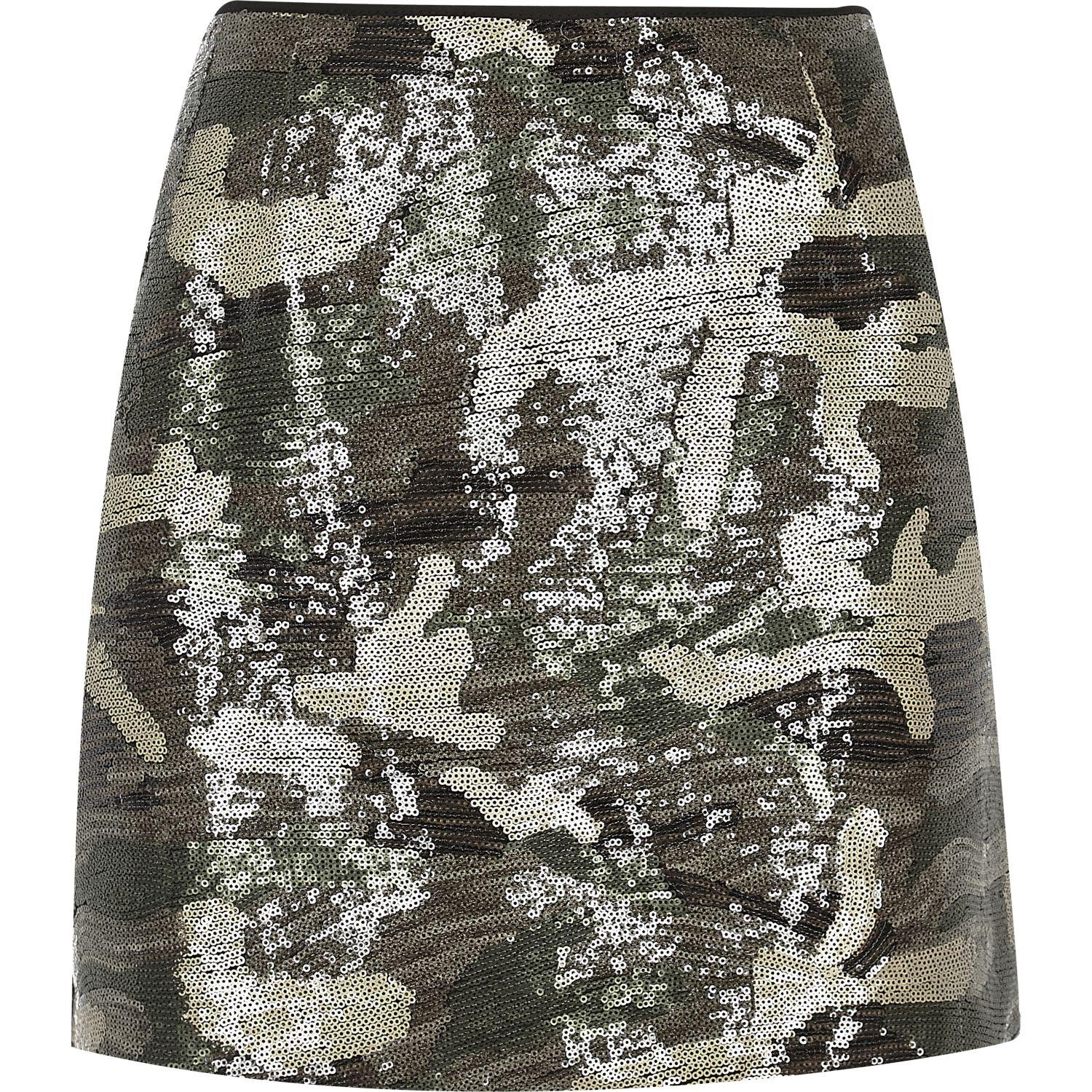 Sequin Skirt Ladies Khaki Pencil Skirt Camo Skirt Sequin 2025