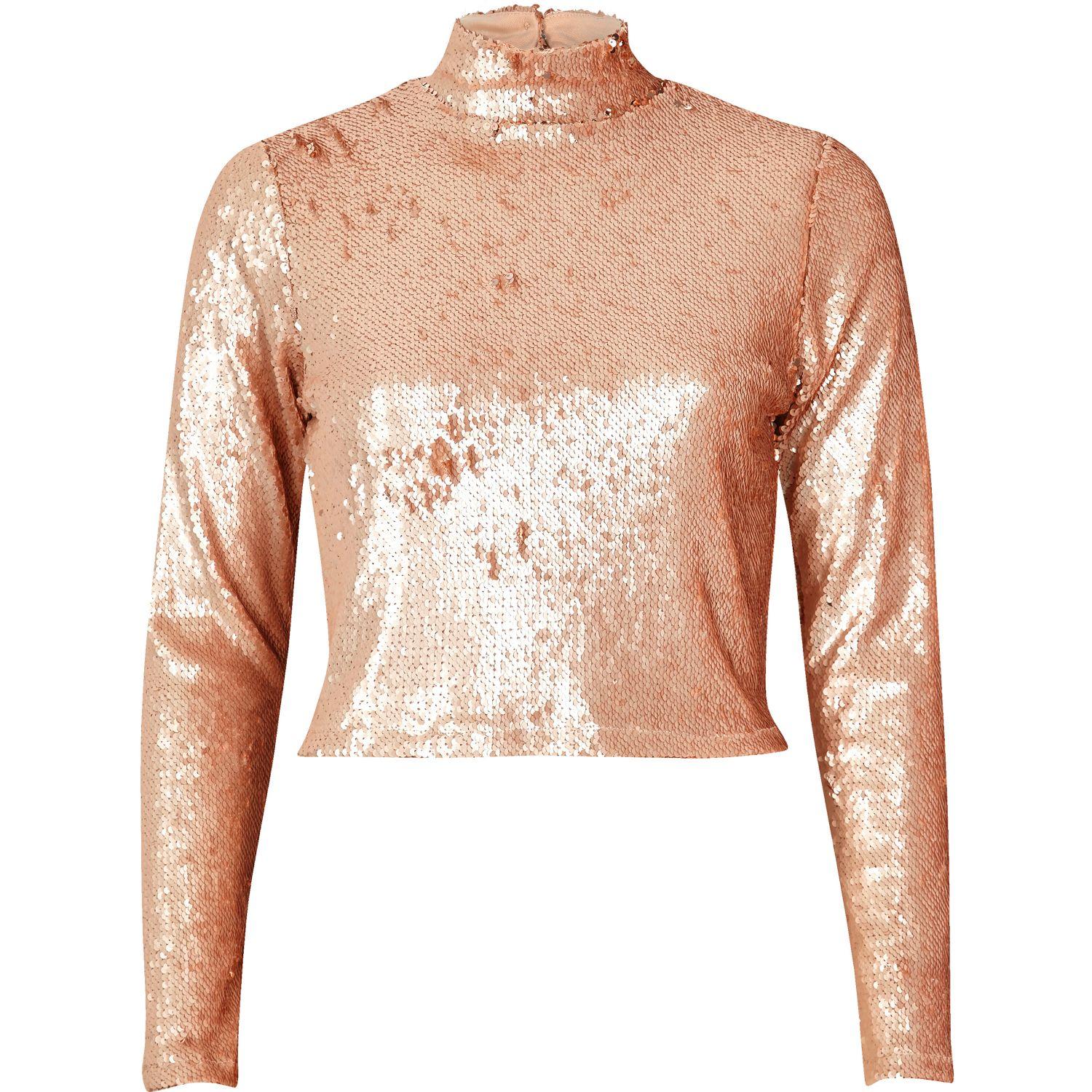 blush pink sequin top