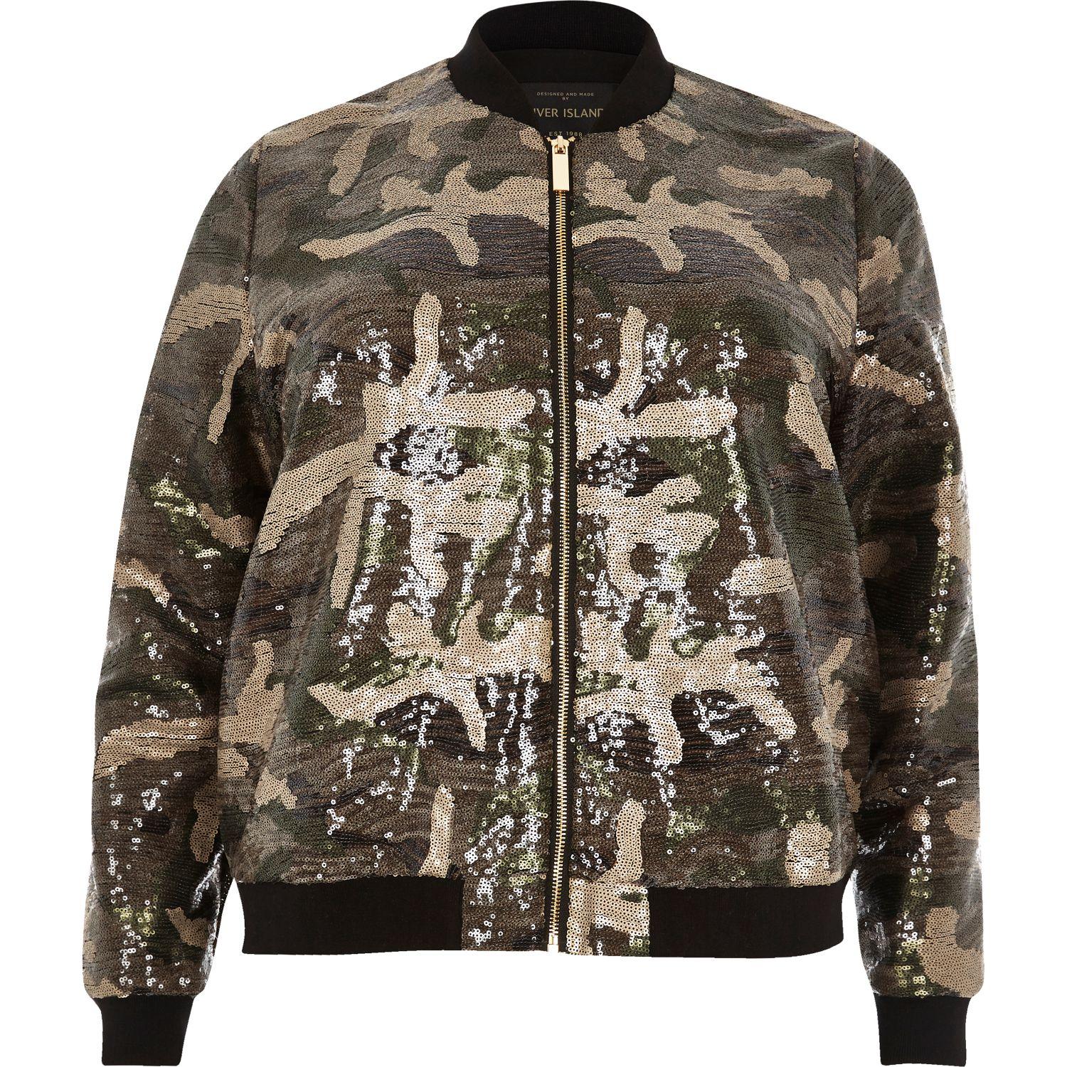 sequin camo bomber jacket