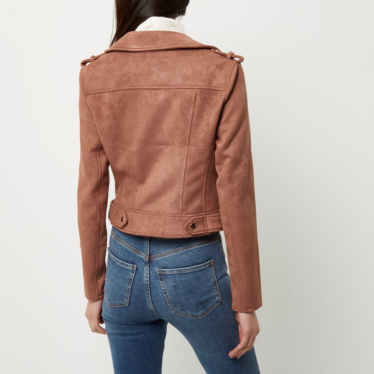 dusky pink biker jacket