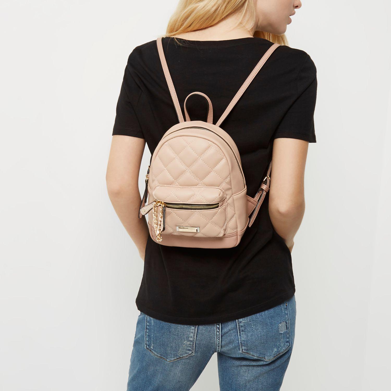 river island pink backpack
