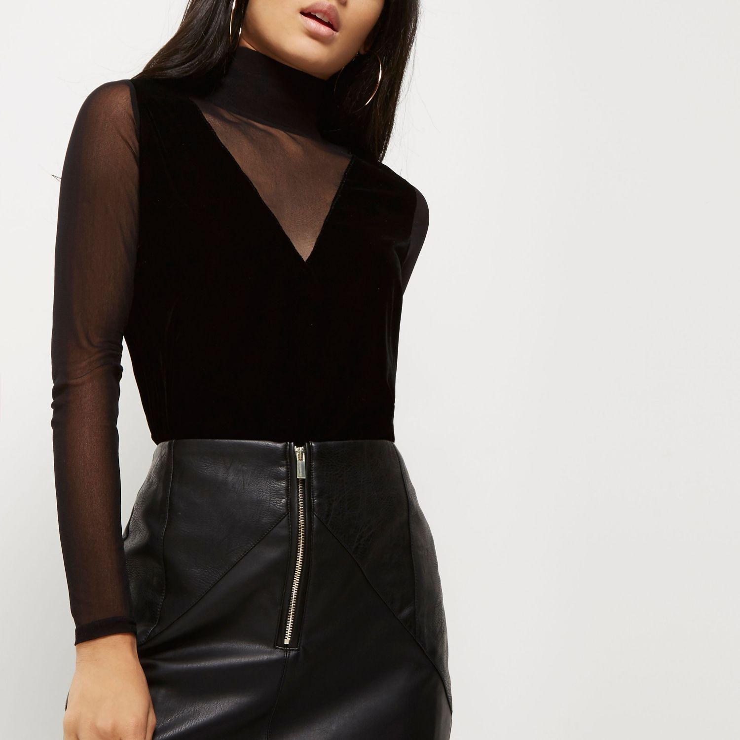 velvet mesh top