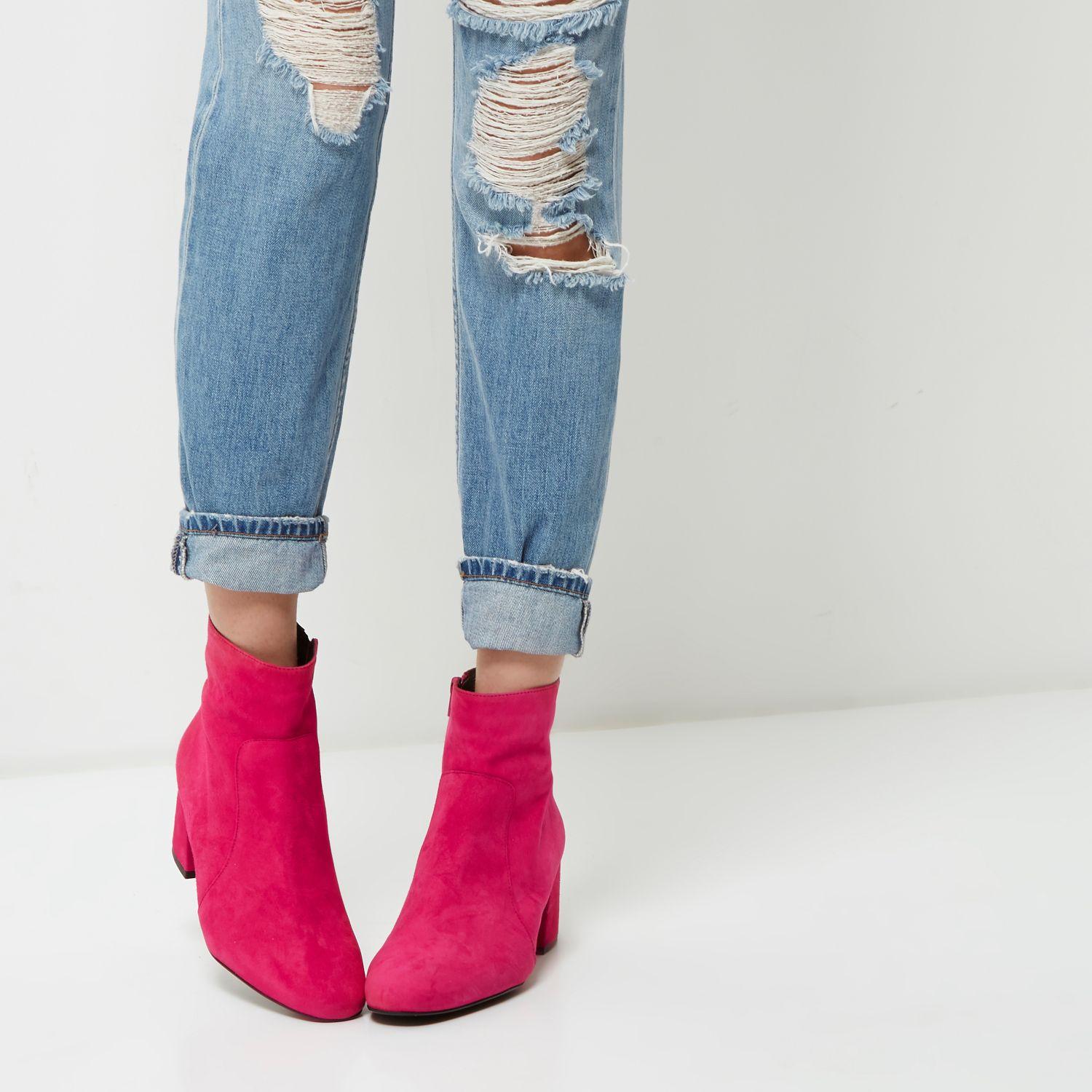 river island pink boots