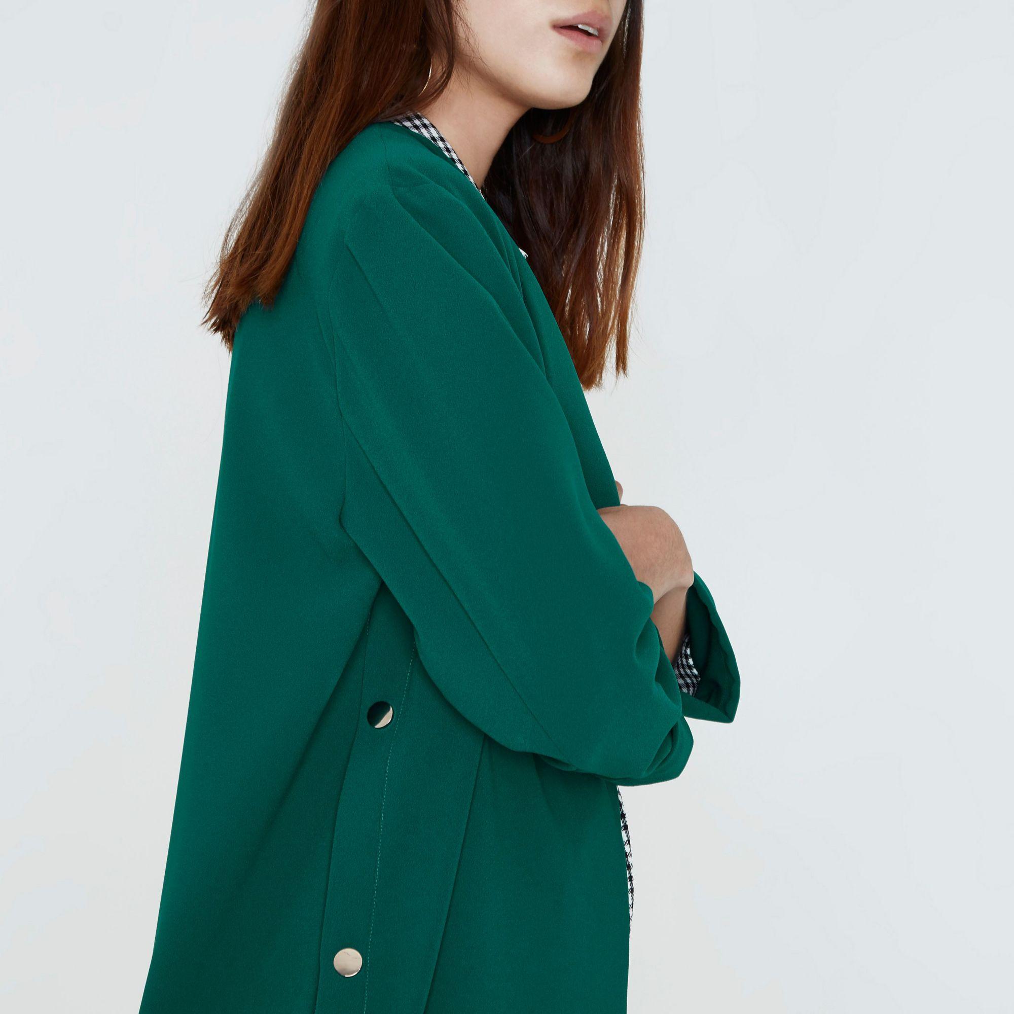 teal duster coat
