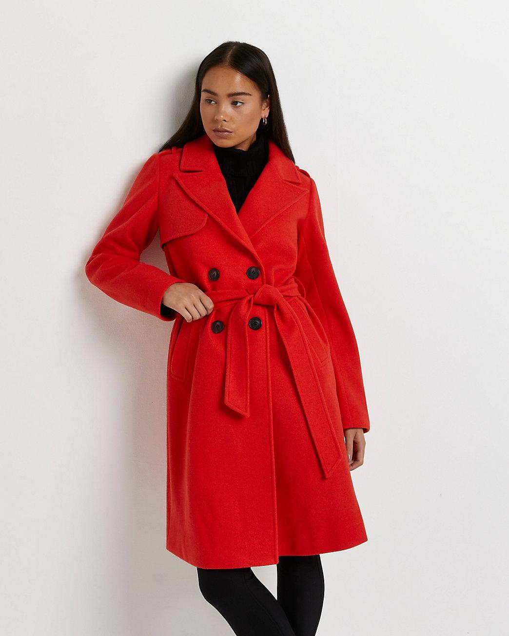 Double Breasted Belted Trench Coat 