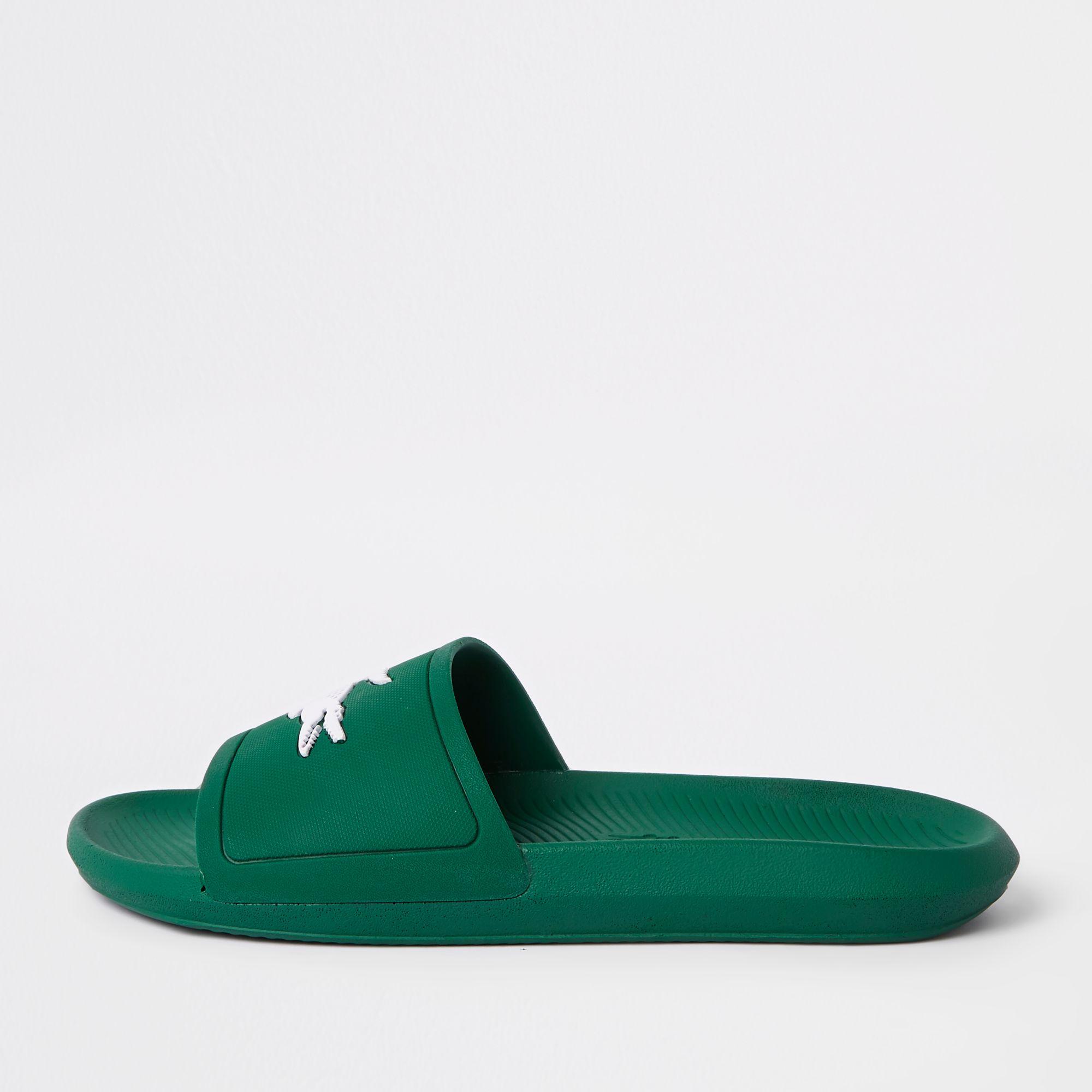 River Island Lacoste Green Sliders for 