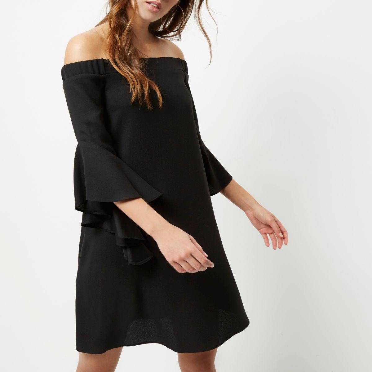 black bardot swing dress