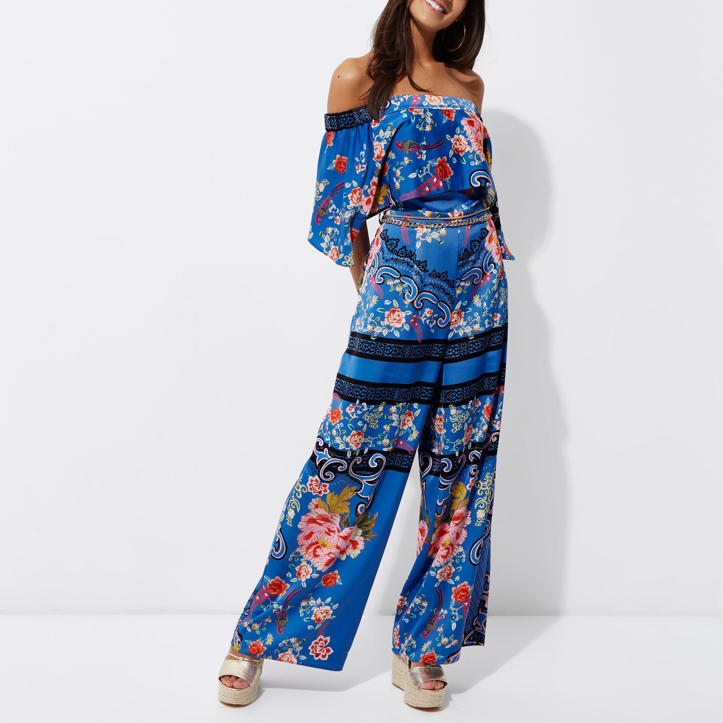 river island blue jumpsuit