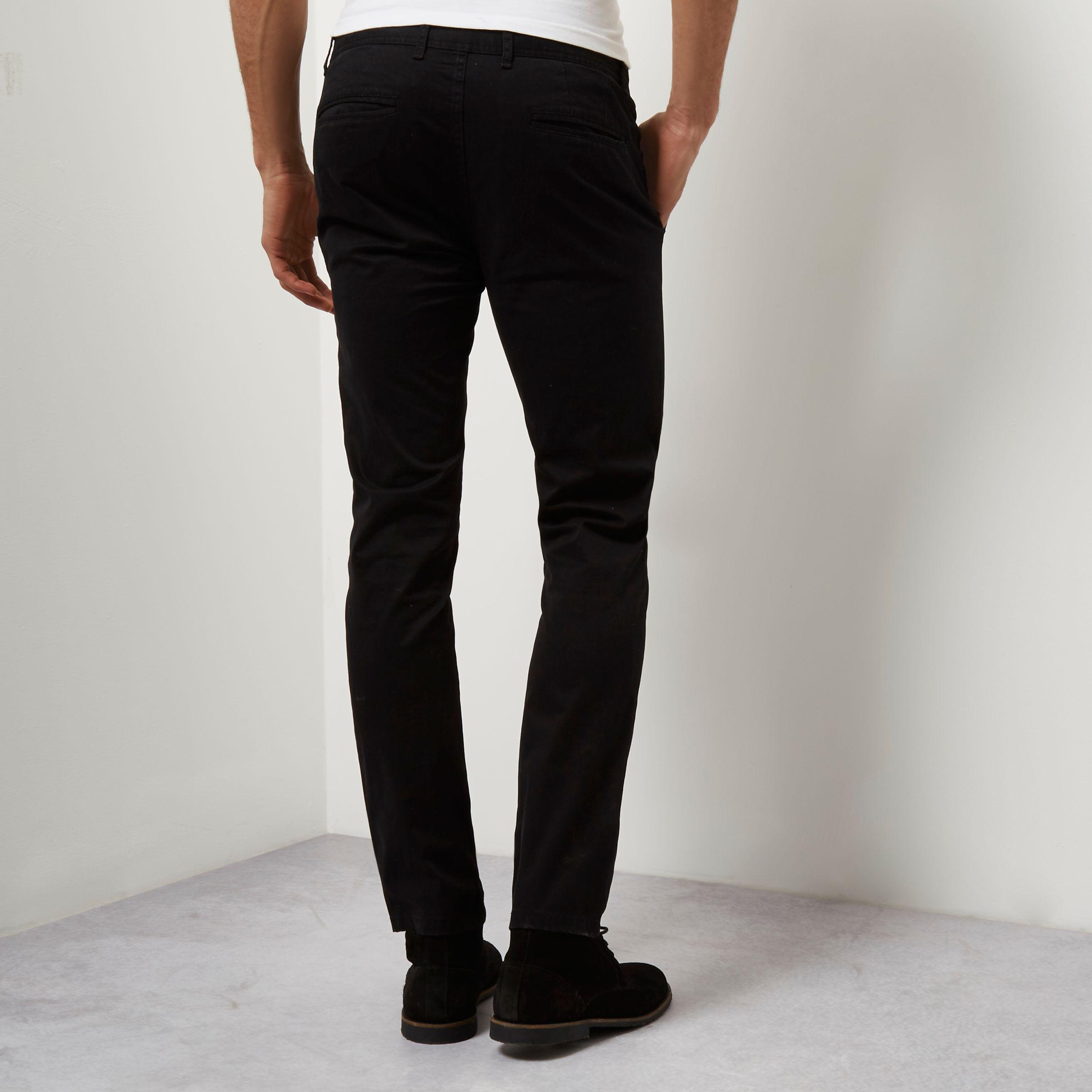 mens black skinny chino pants