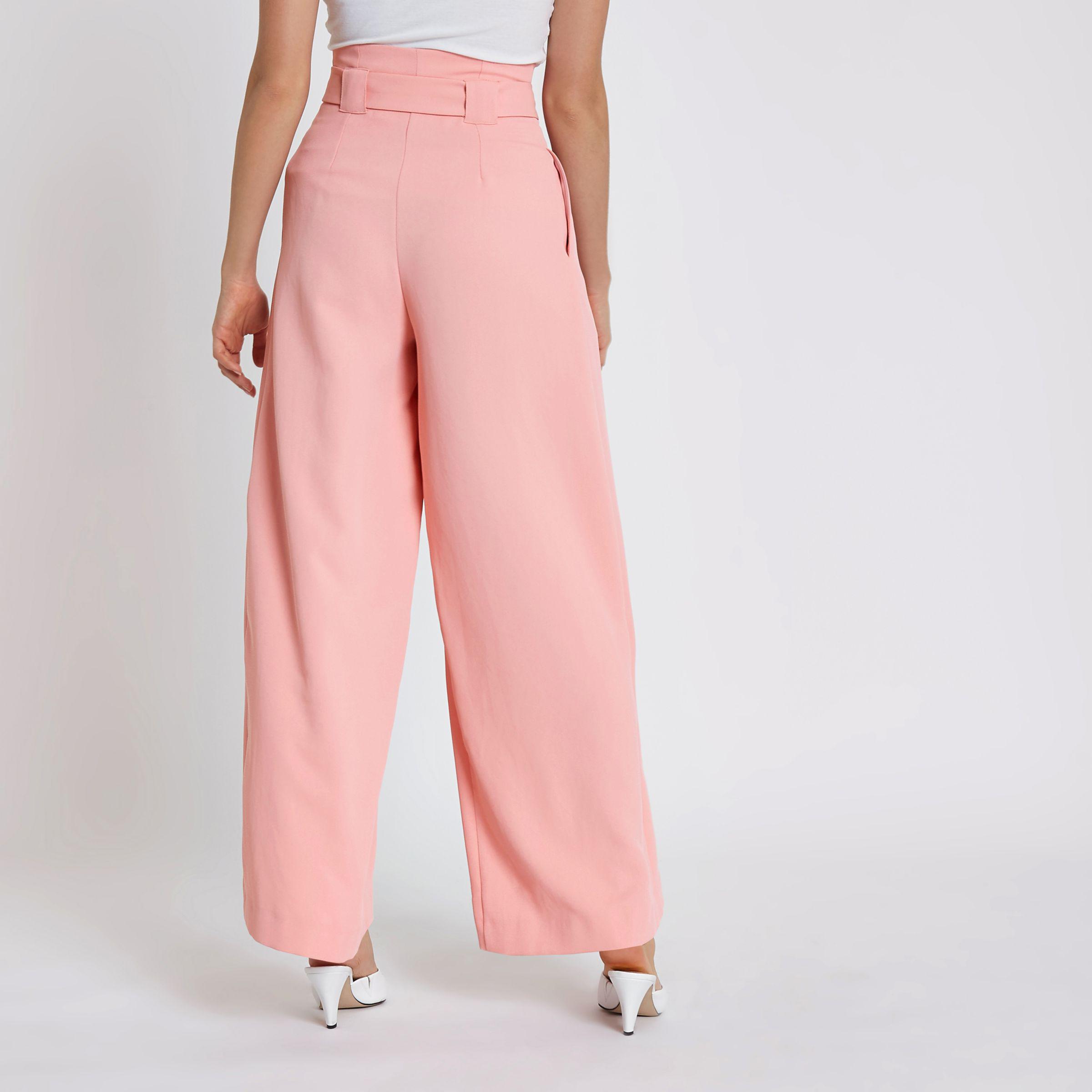 Paper Bag Waist Wide Leg Trousers 