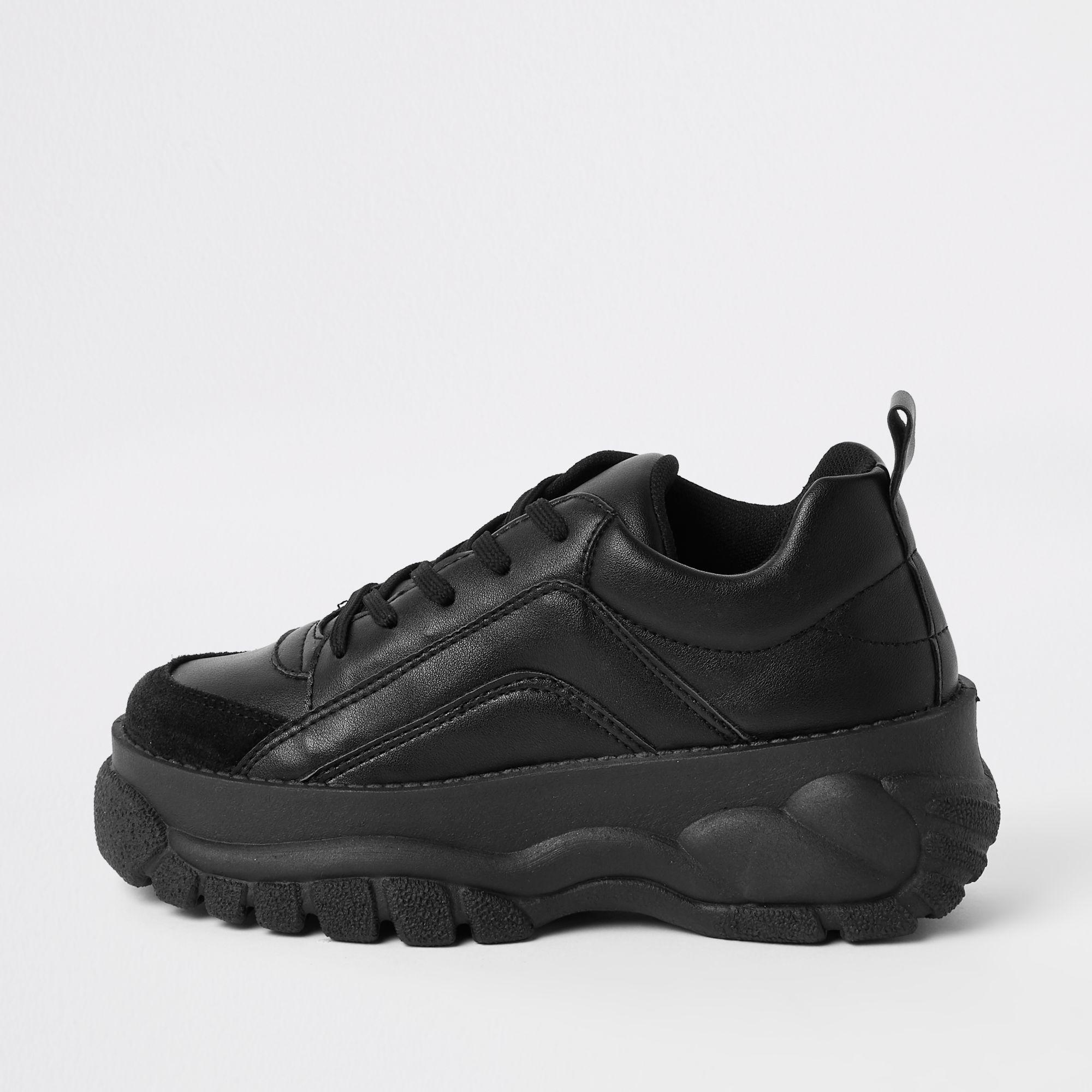 river island black chunky trainers