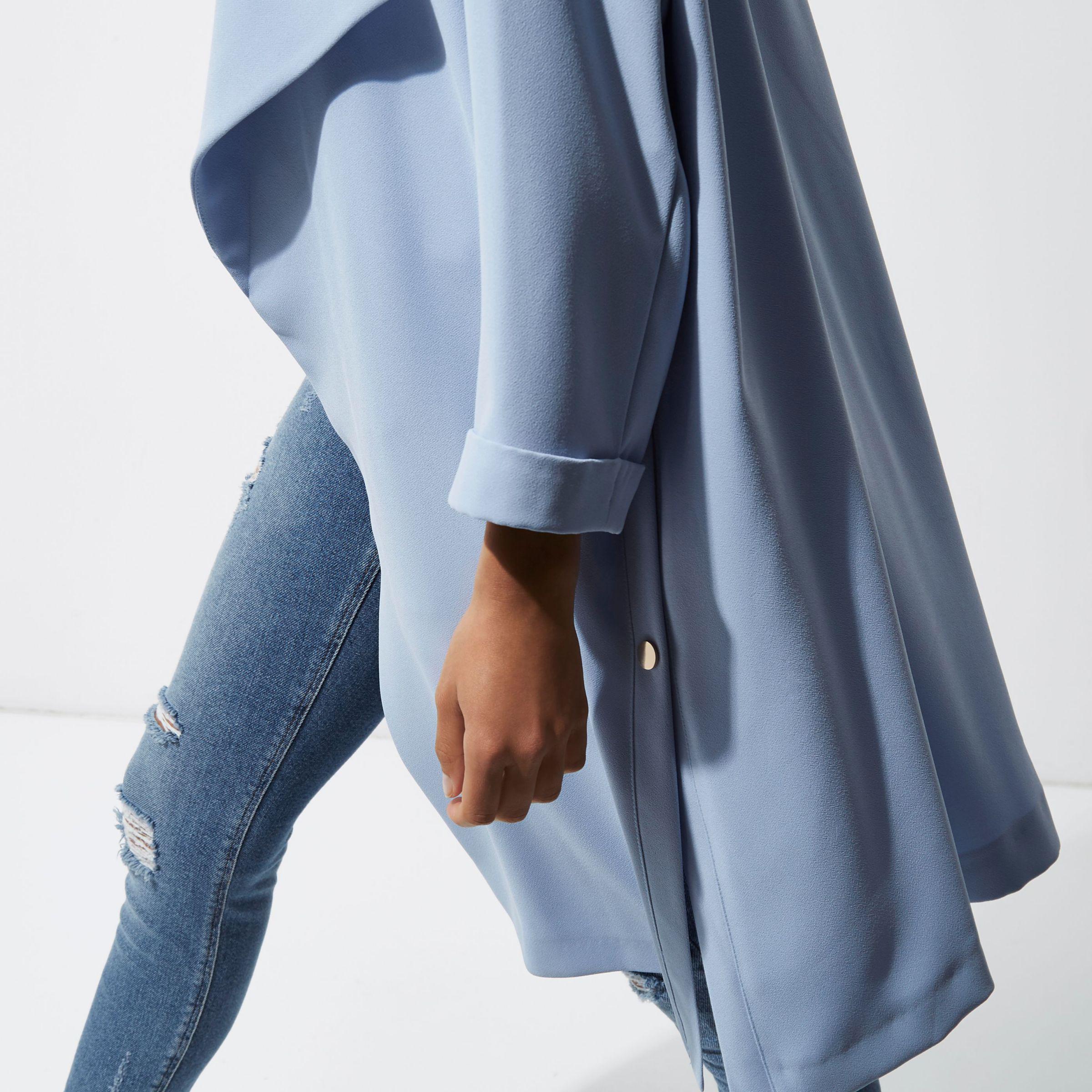 River Island Petite Light Blue Duster Coat Lyst