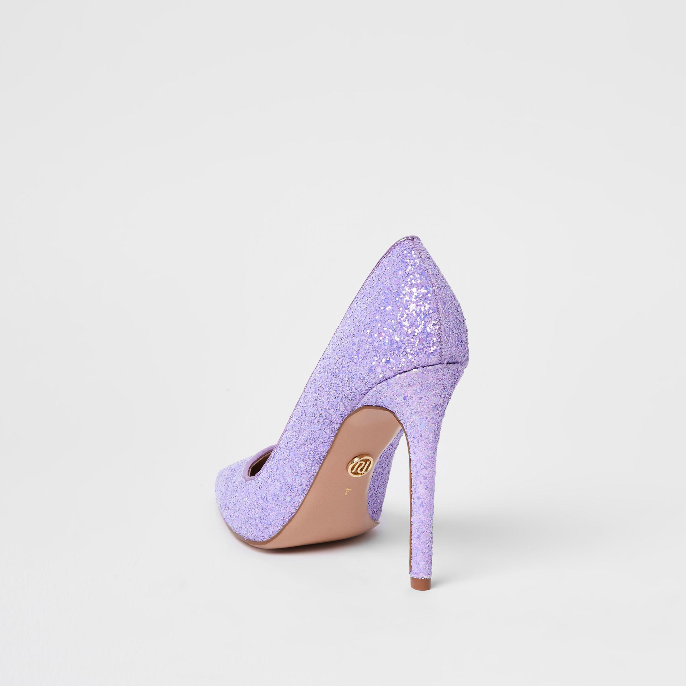River Island Glitter Court Shoes in 