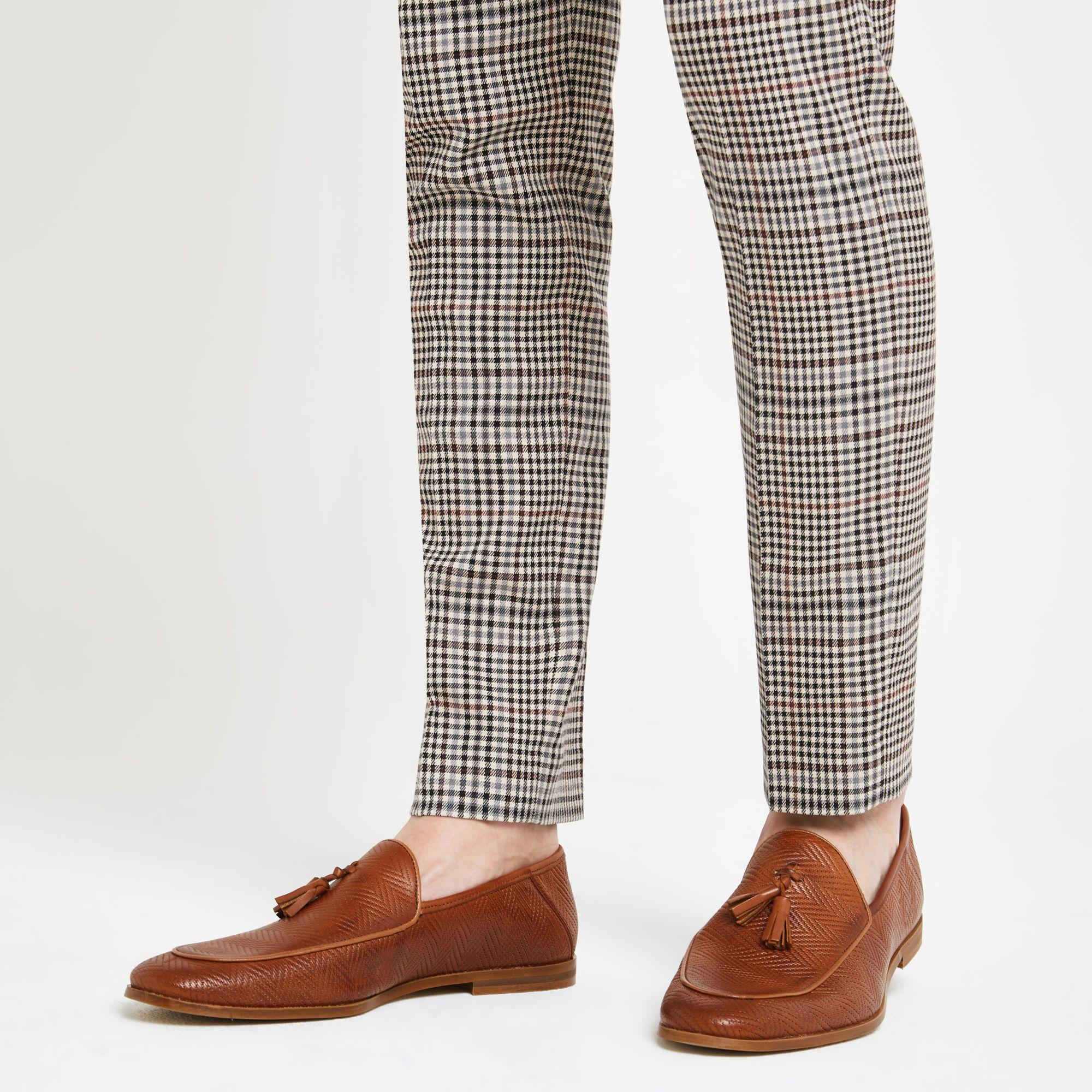 river island leather loafers