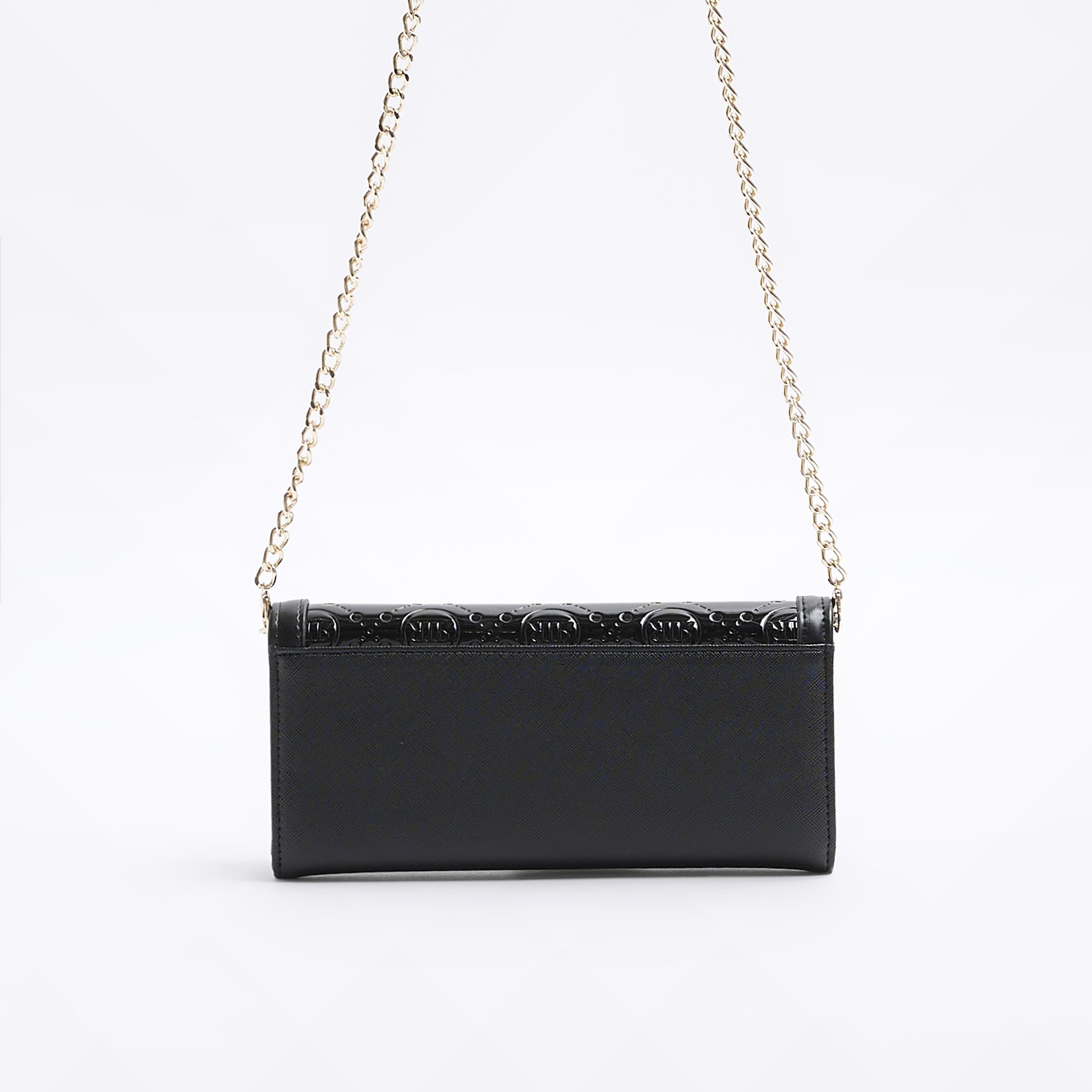 Sofia Chain Strap Purse I Sassy Black Emboss Chain Strap Shoulder Bag –  Sofia Collections