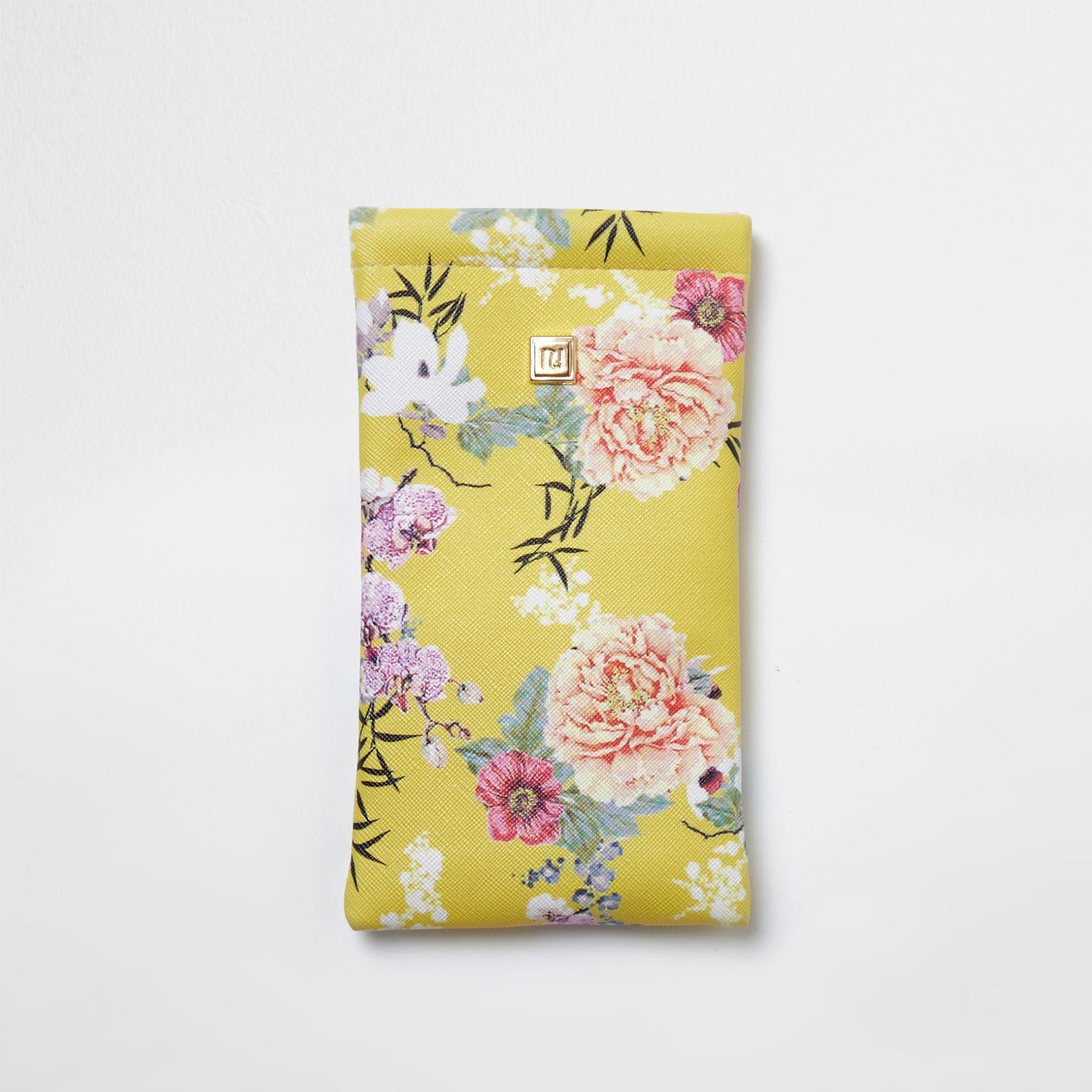 River Island Yellow Floral Print Sunglasses Case - Lyst