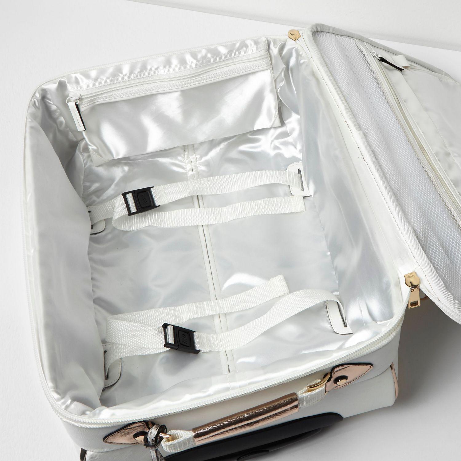 White and cheap rose gold luggage