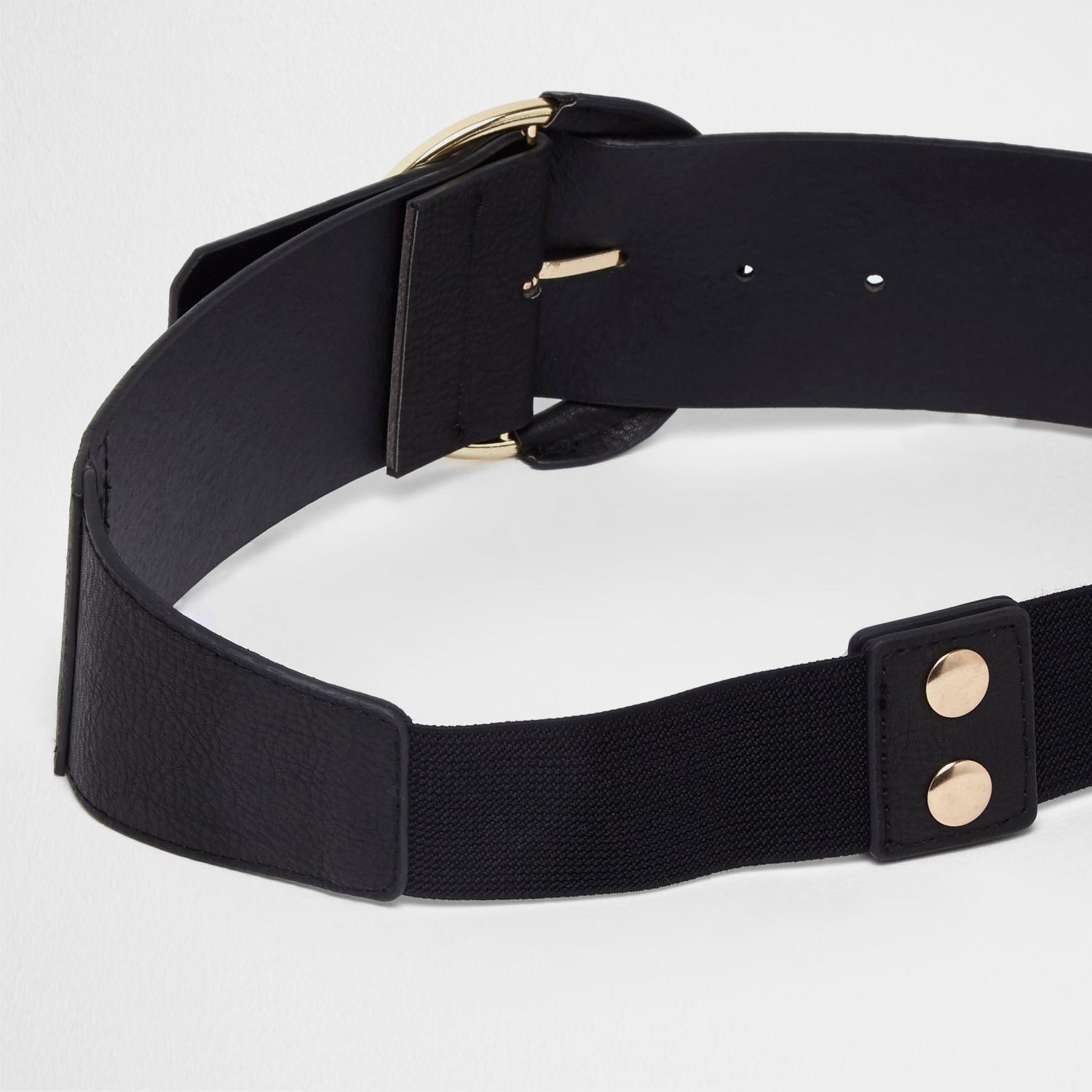 River Island Black Round Buckle Belt Lyst