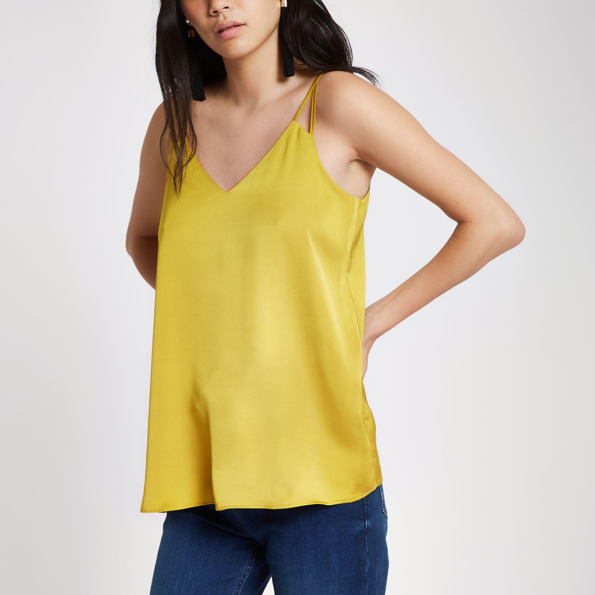 satin yellow top