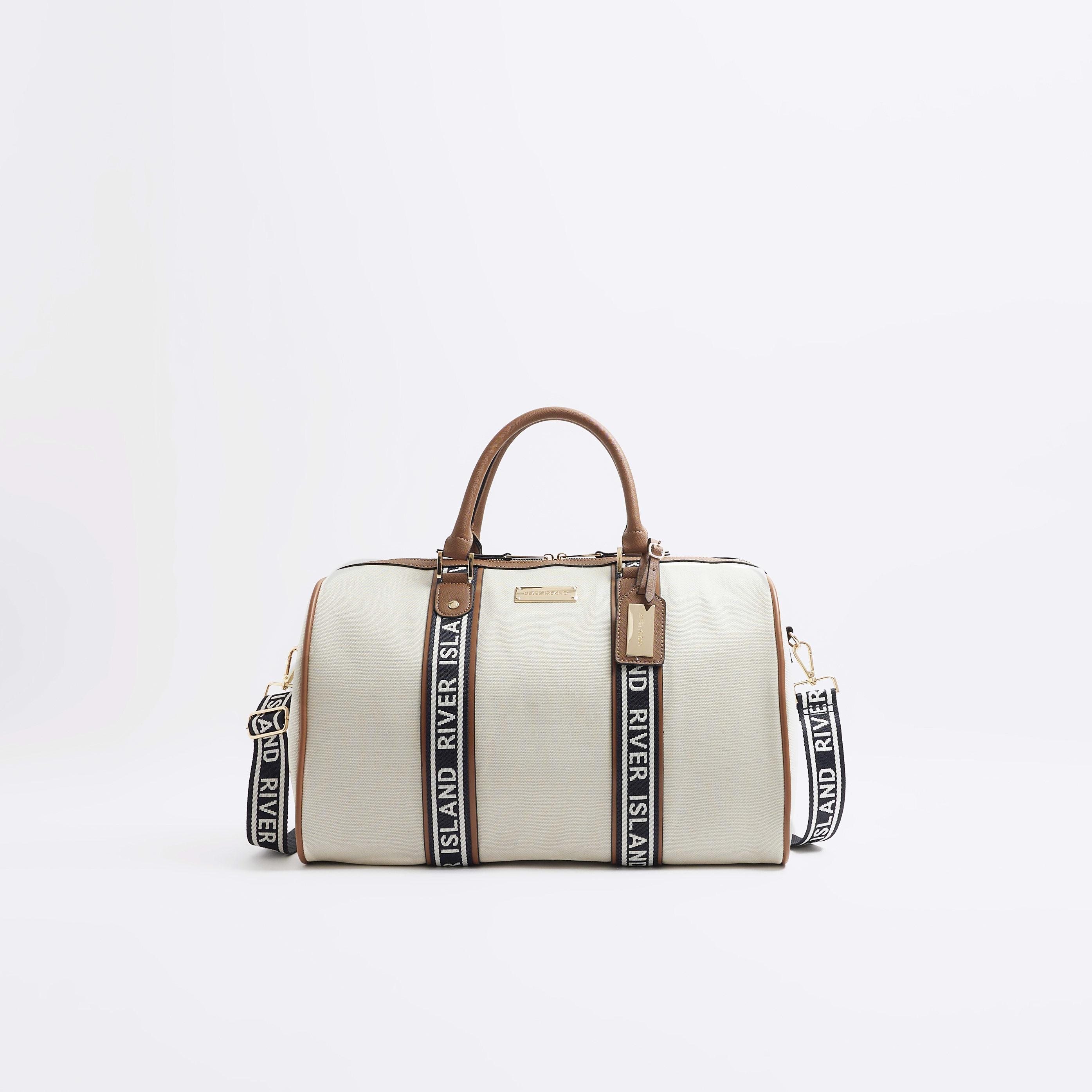River Island Cream Canvas Webbing Travel Bag in White Lyst Canada