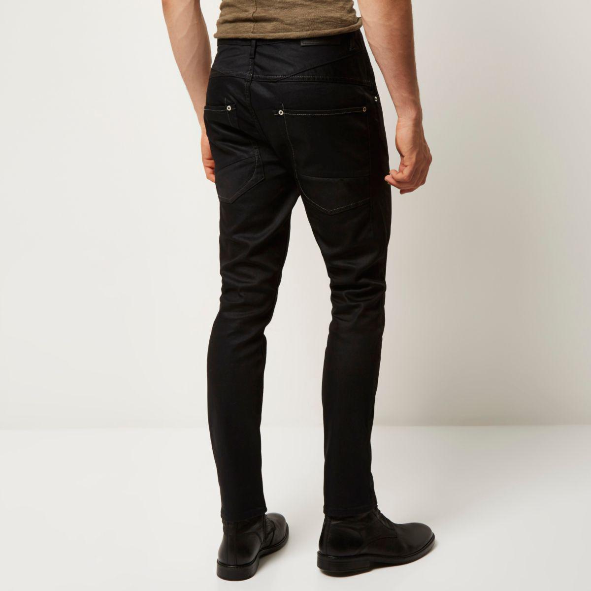 black tapered skinny jeans