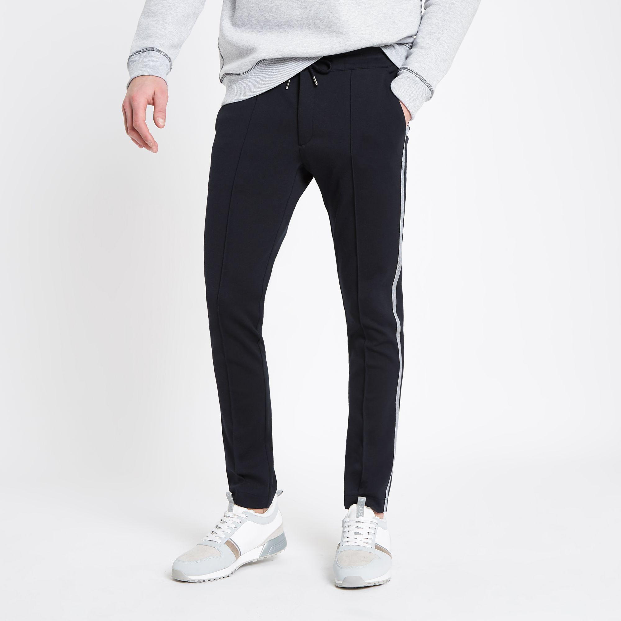 River Island Super Skinny Smart jogger Trousers in Navy (Blue) for Men - Lyst