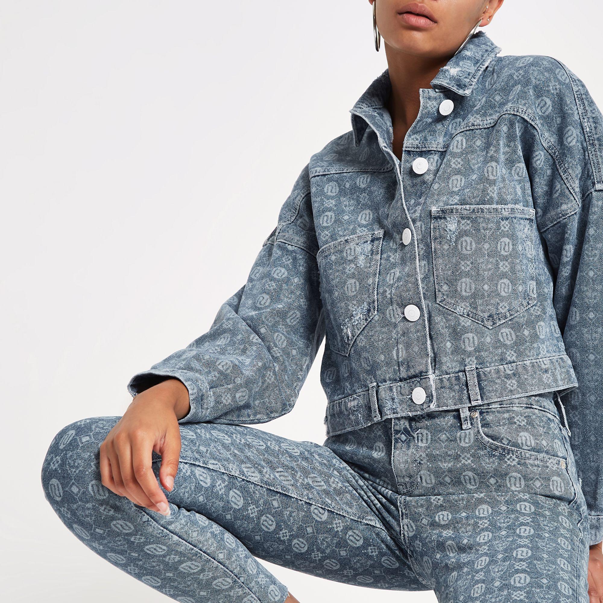 river island cropped denim jacket