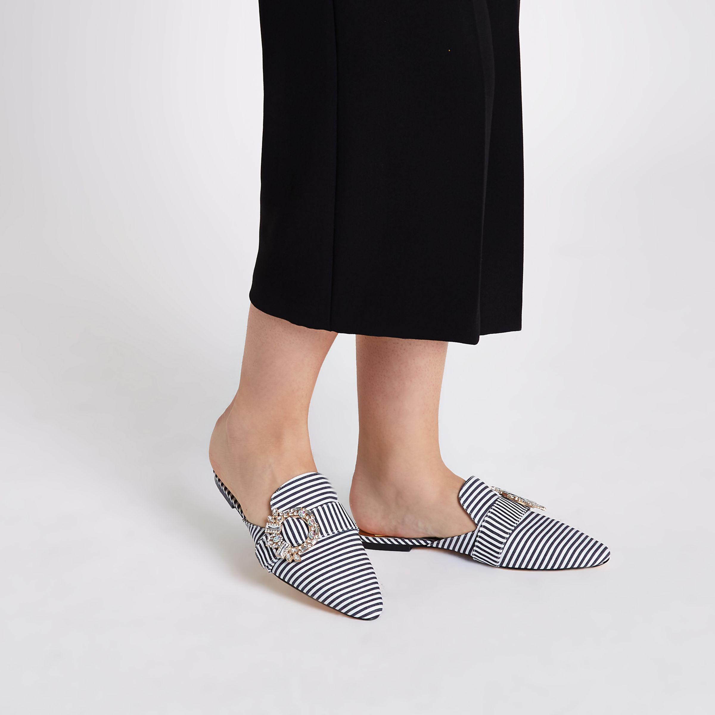 wide fit backless loafers
