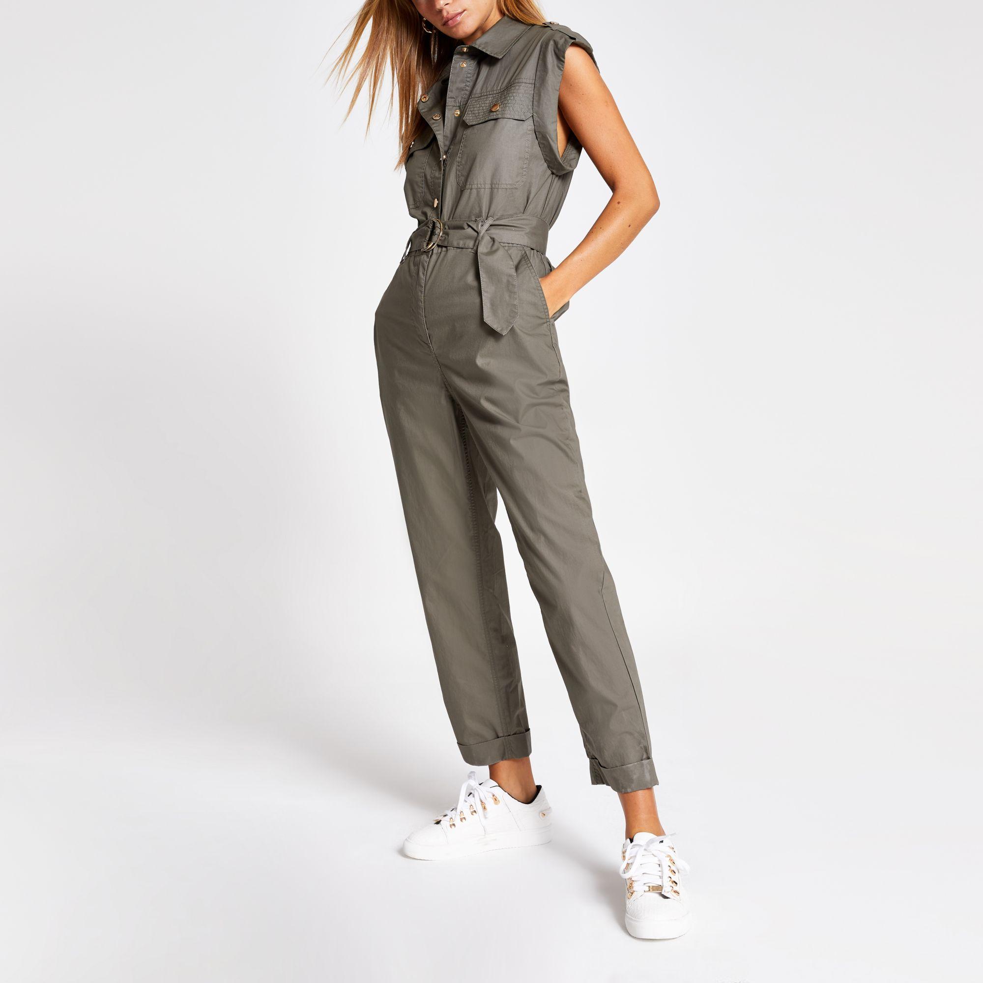 khaki boiler jumpsuit