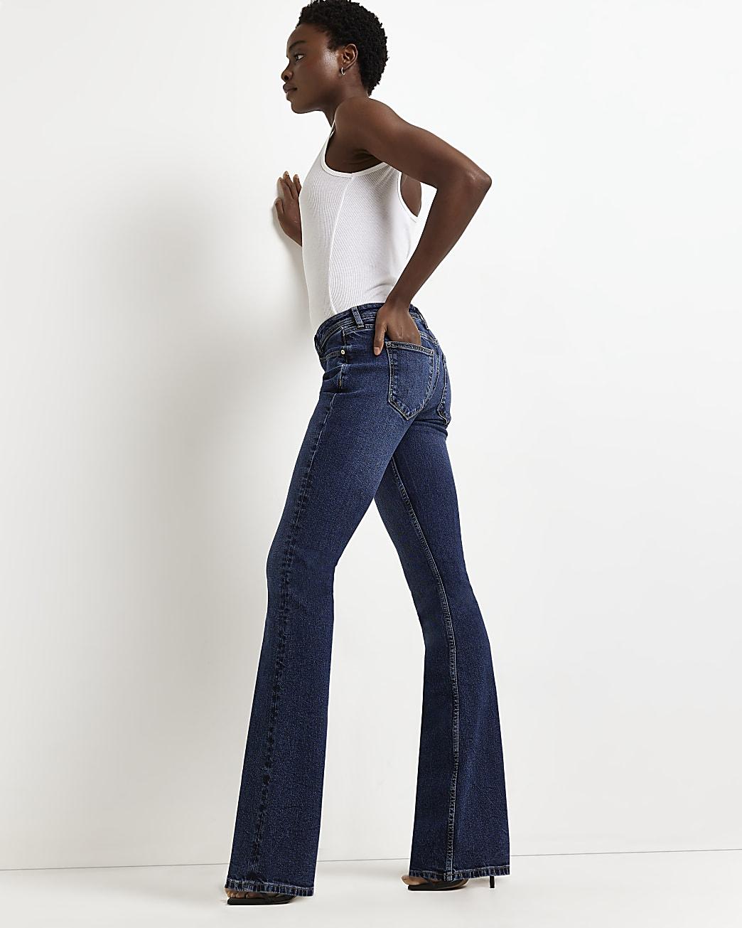 AMILIEe Women Jeans Streight Wide-Leg Mid Waist Loose Baggy Denim Pants  Long Jeans