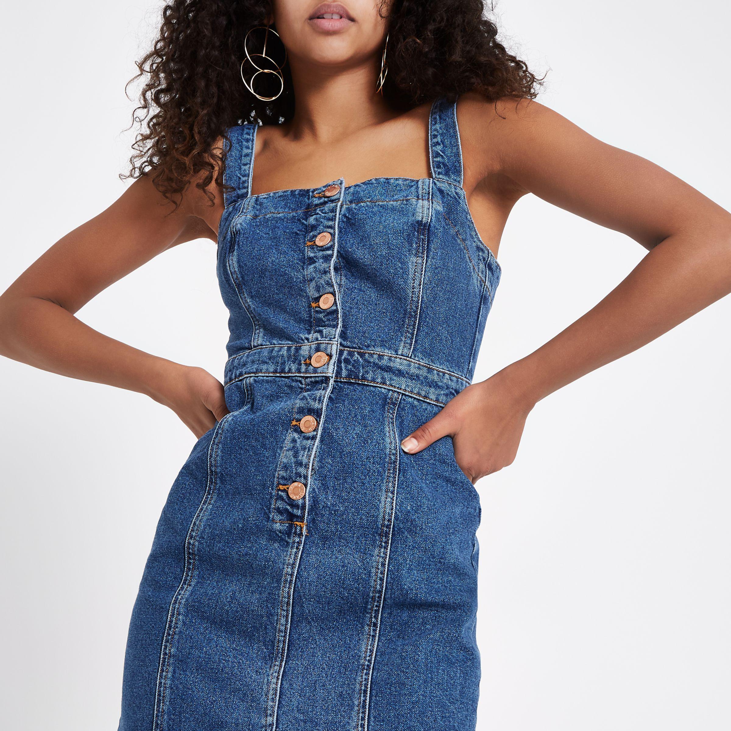fitted blue jean dress