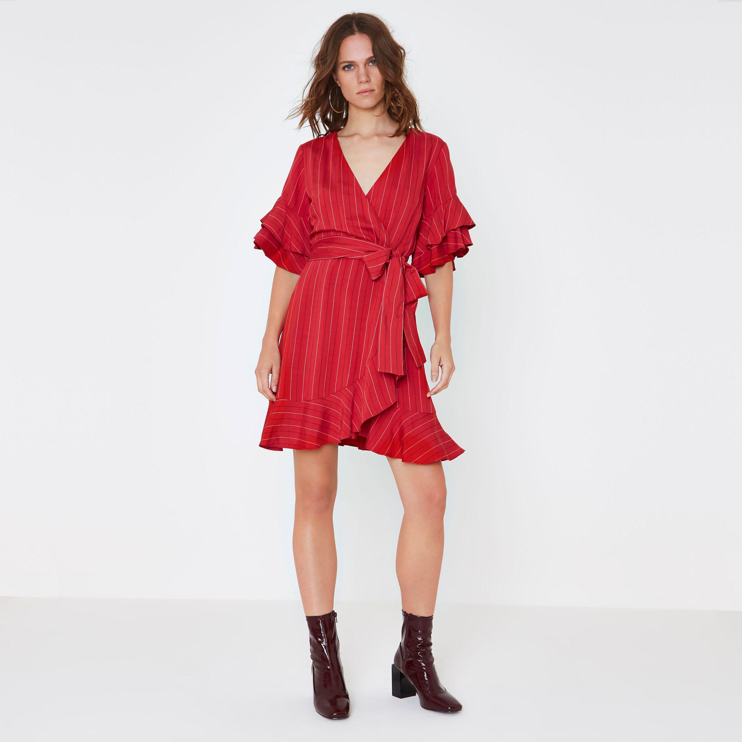 River island red stripe dress Clearance