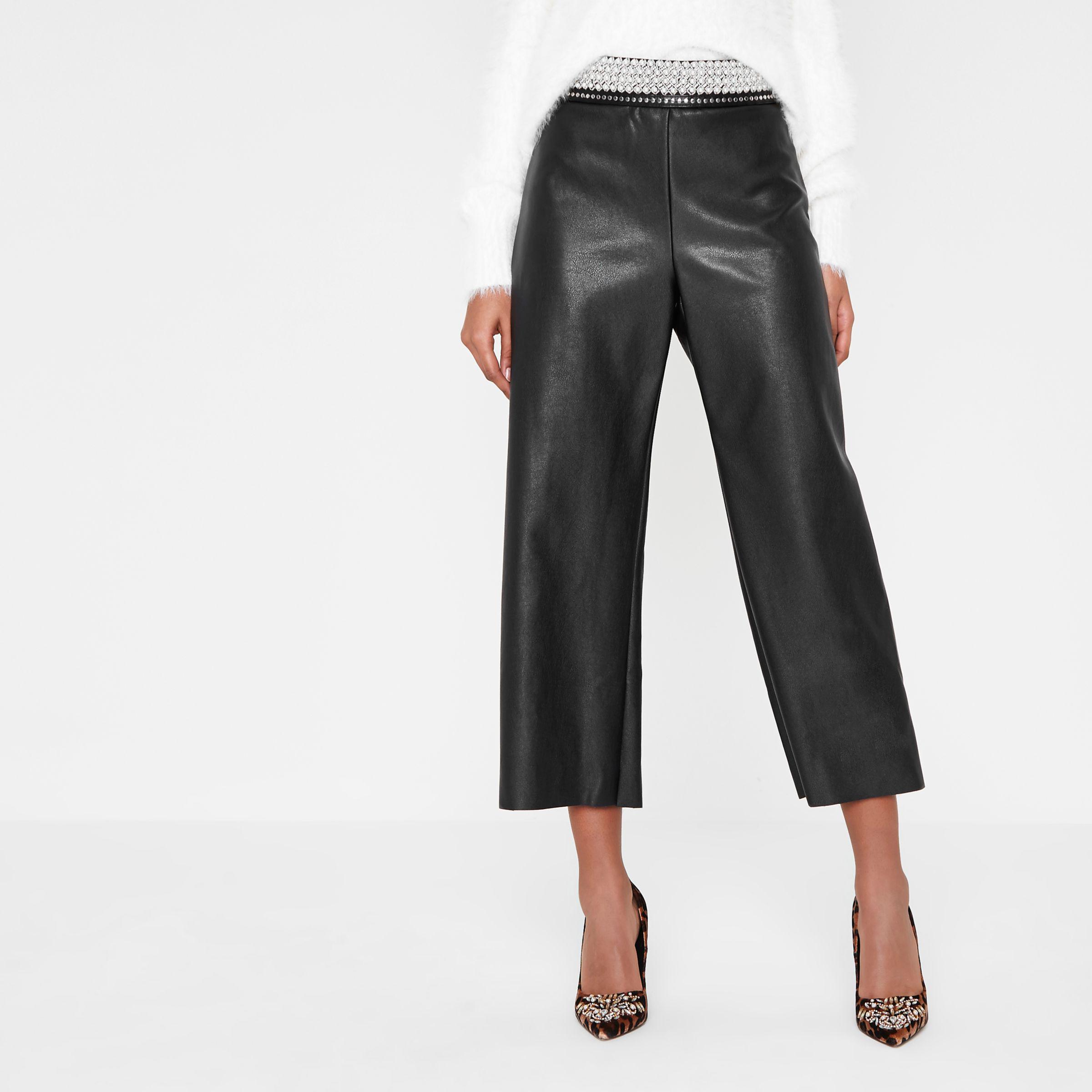 River Island Black Faux Leather 